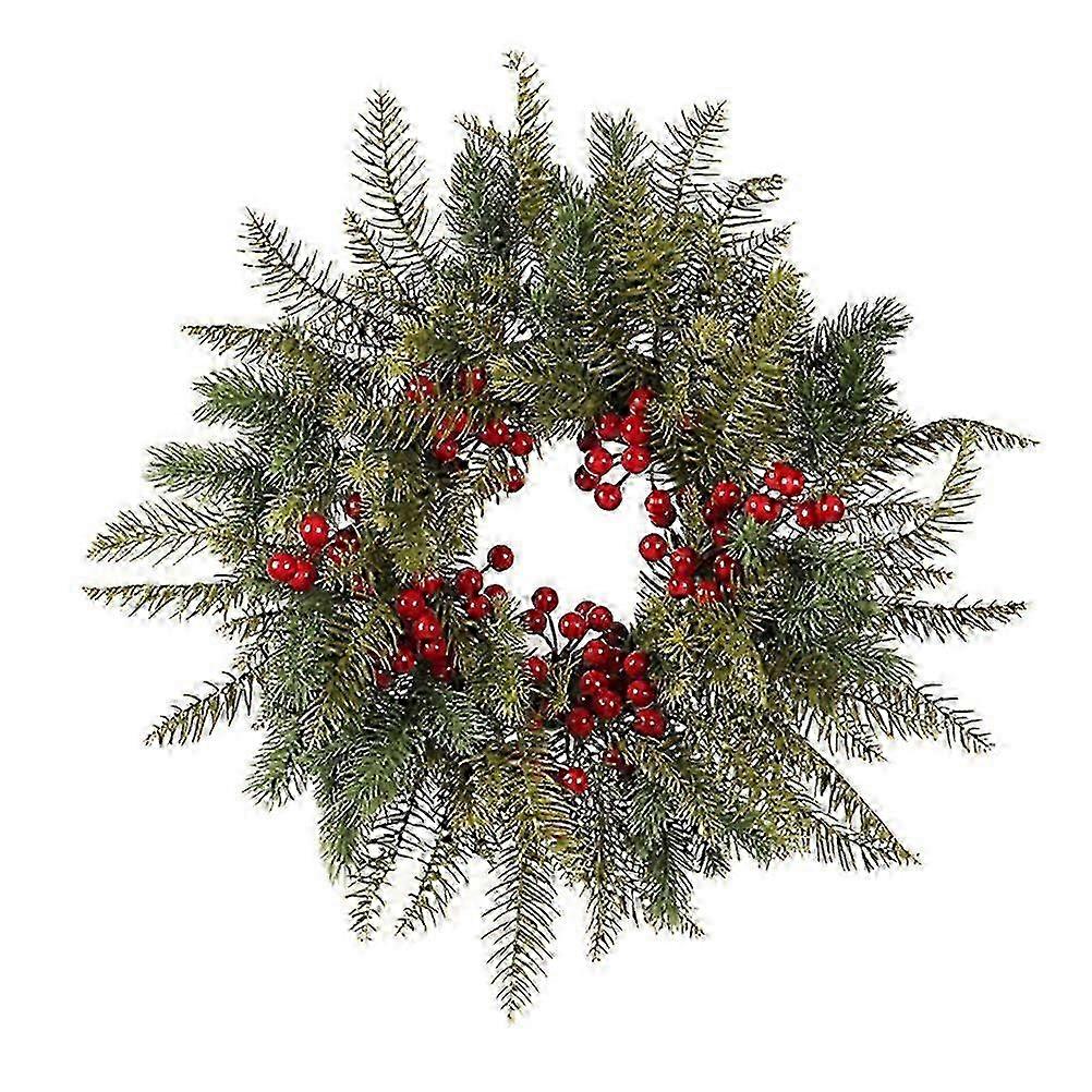 Nordic Style Christmas Wreath with Red Berries for Door