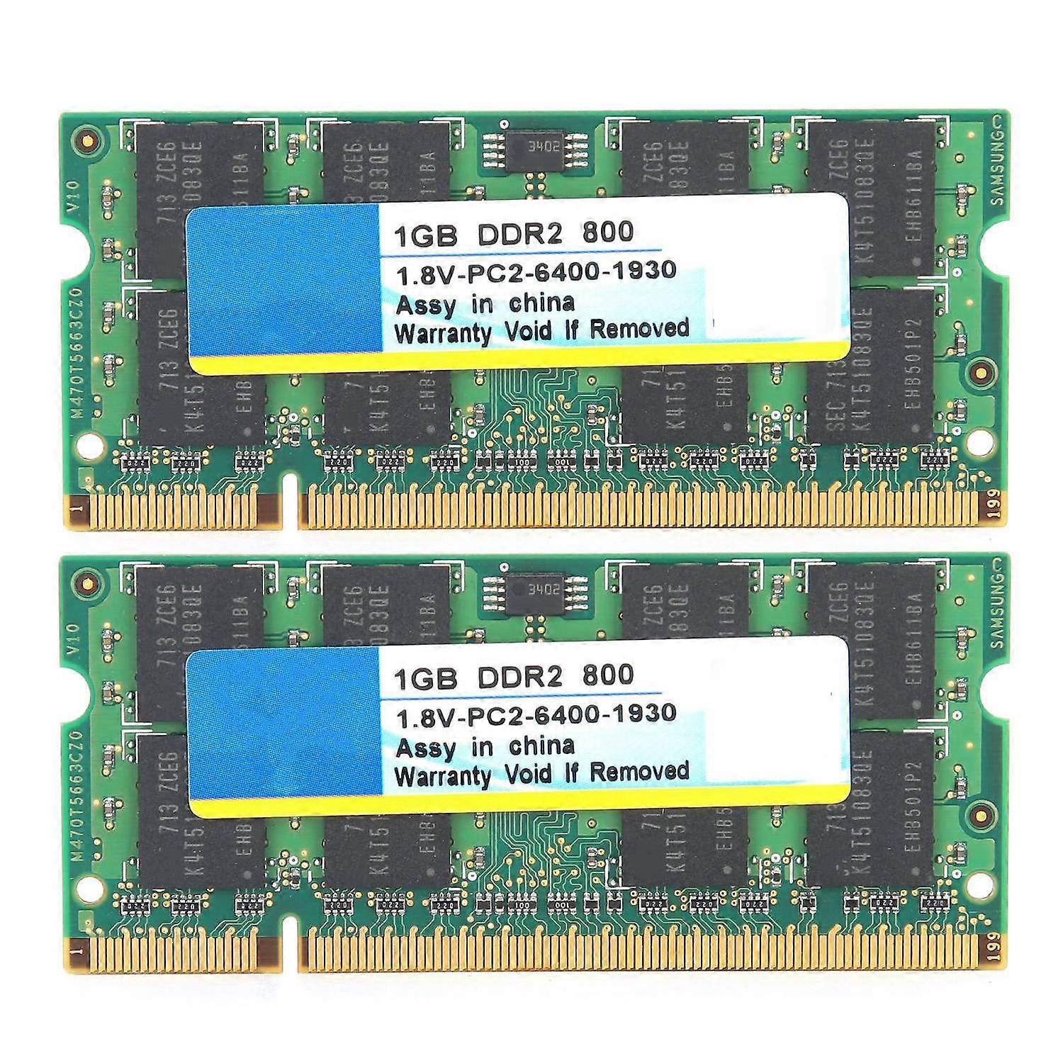 2pcs Xiede DDR2 1GB Memory Module 800Mhz PC2-6400 1.8V Full Compatible for Laptop