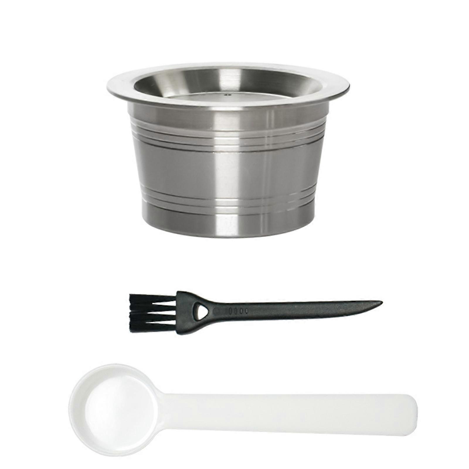 Coffee Pods High Temperature Resistant Shell with Spoon Coffee Powder Container Stainless Steel Texture for Espresso Multicolor