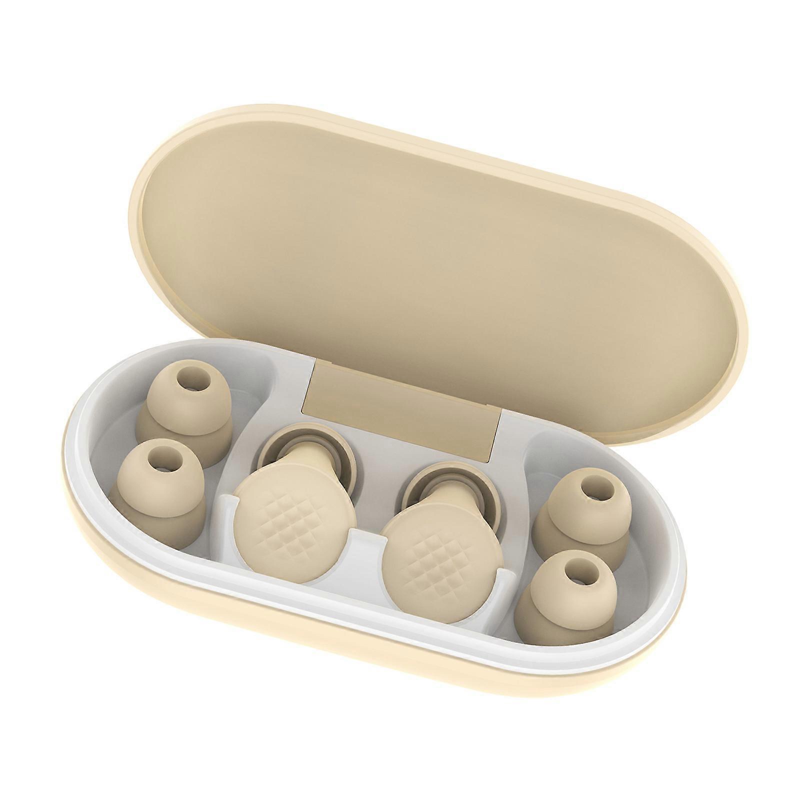 Reusable Ergonomic Comfortable Noise Reduction Earplugs in Soft Silicone Suitable for Peaceful Sleep & Quiet Environment  White