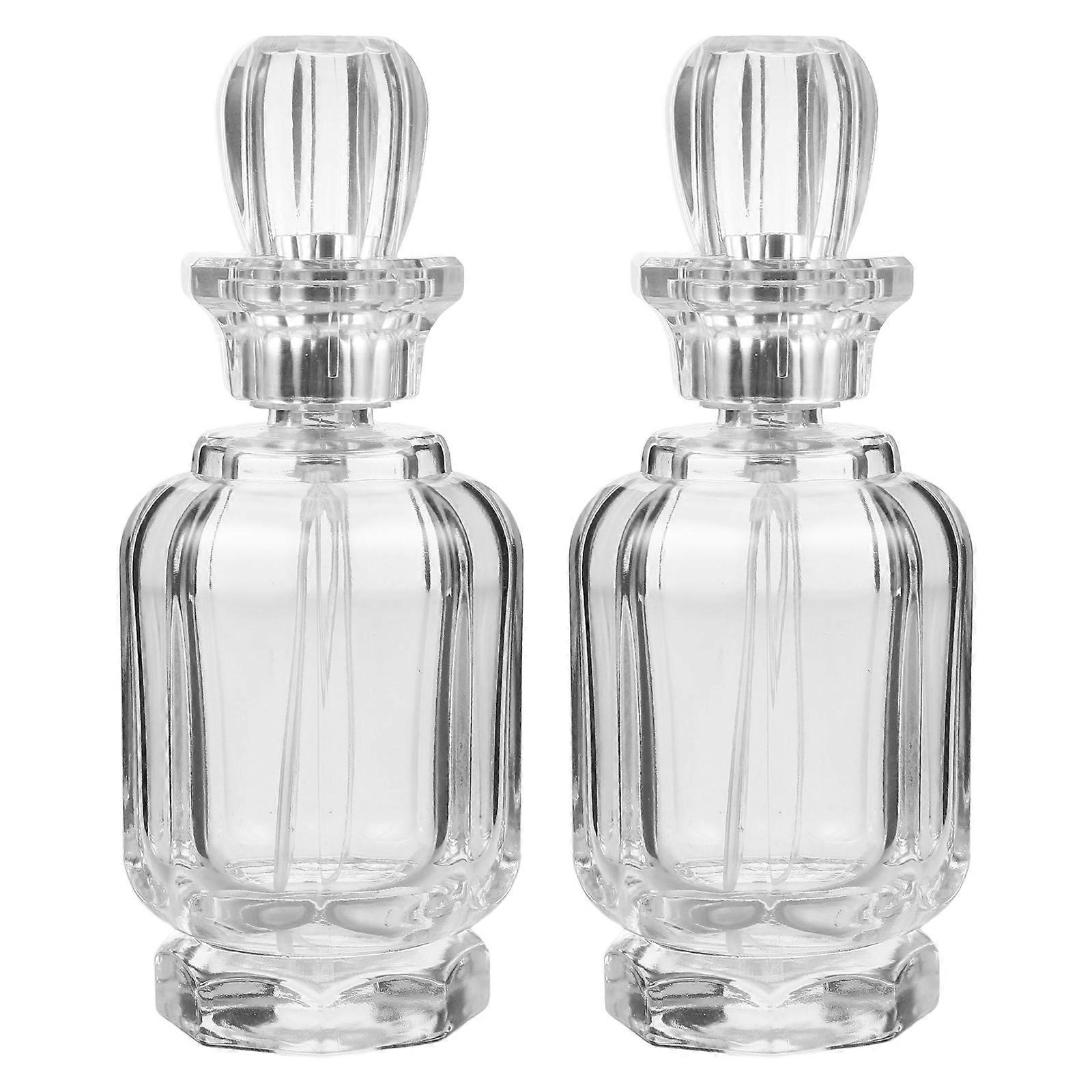 Glass Perfume Spray Bottle for Storage 2Pcs Clear Transparent Mist Container