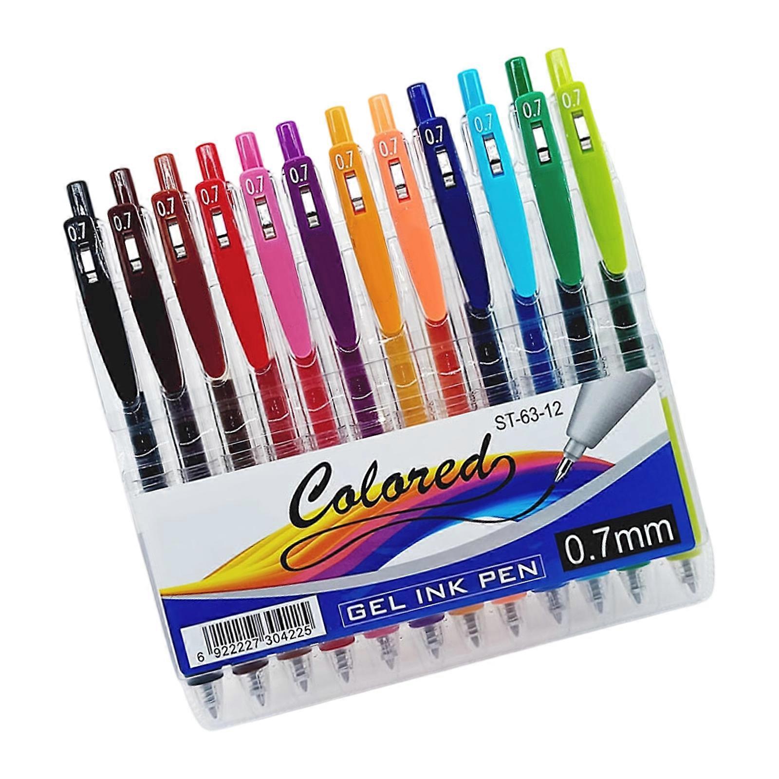 Retractable Colored Gel Pen 0.7MM Fine Point for Planner Notebook Scrapbooking Note Taking Assorted Color Journaling Pen Multicolor