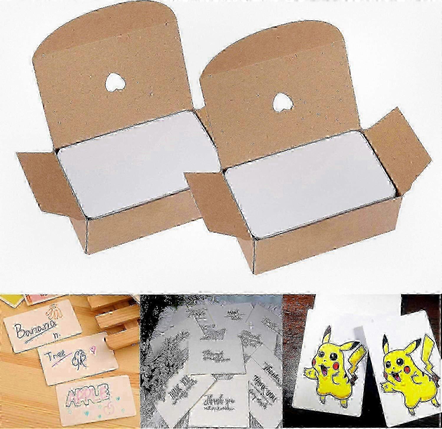 200 White Blank DIY Graffiti Cards for Home Office Use, Memory Notepad Set