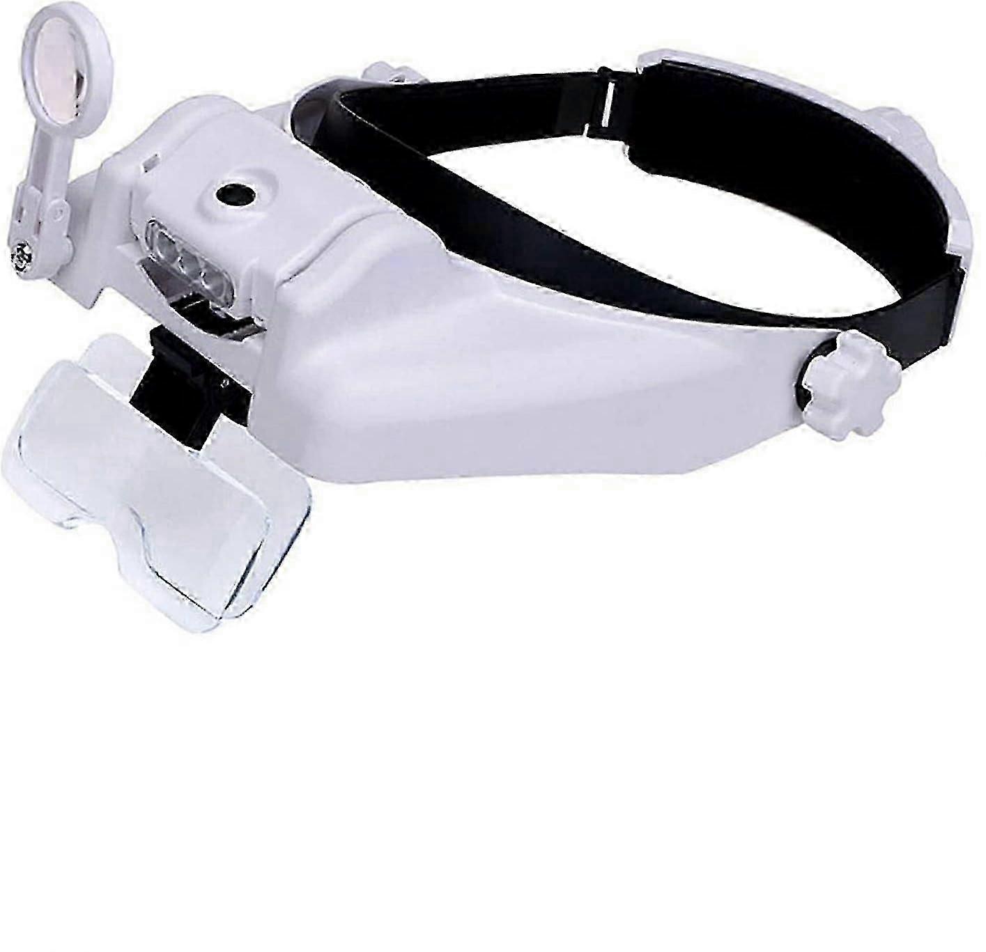 Magnifying Glass with Light, Head Mount Magnifying Glass Visor with 3 LED Jeweler Loupe, 1X to 14x Zoom Hands Free with Lighted Glasses