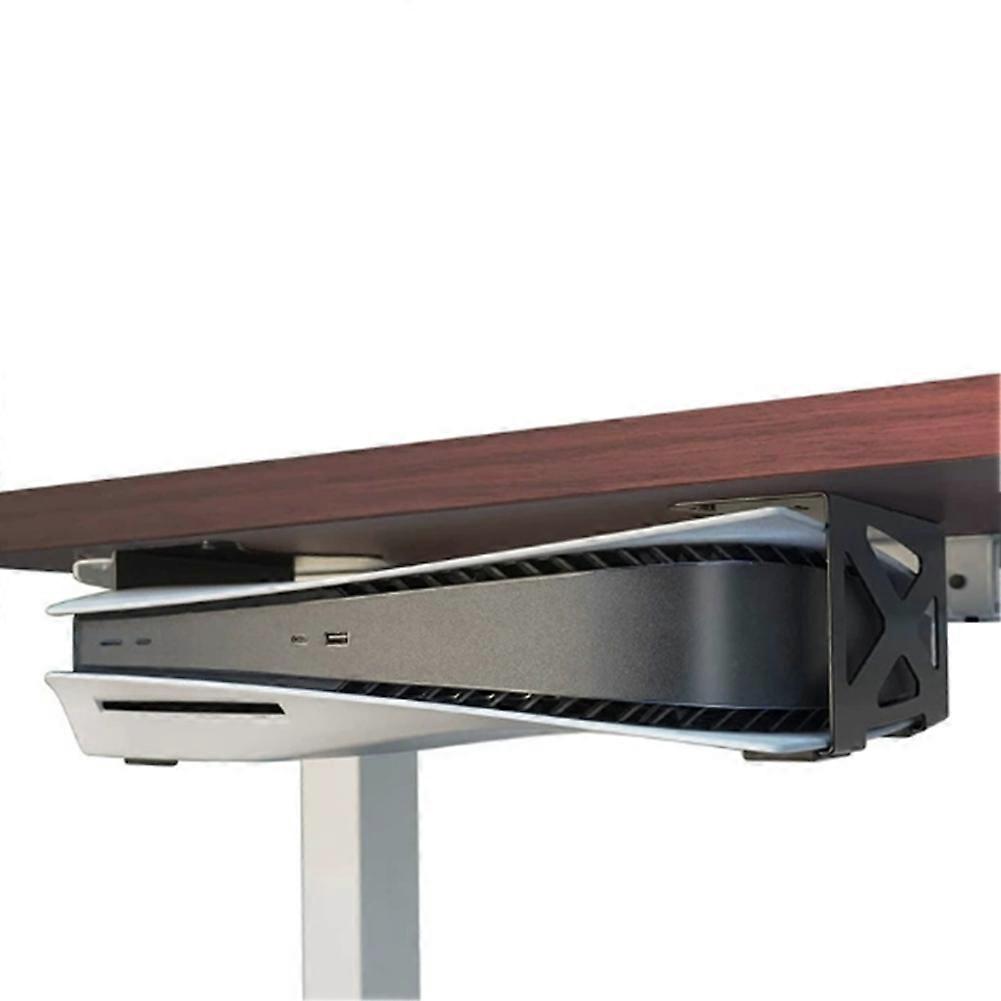 Metal Under Desk Game Console Organizers Storage Holder Stand for PS5 Console Space Saving Mount