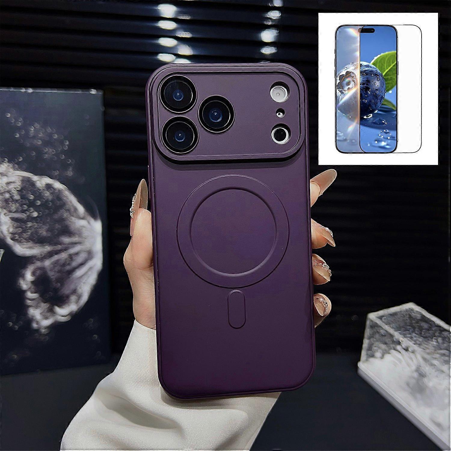 For iPhone 17 Pro Case Compatible with MagSafe Precise Cutouts Solid Color Phone Cover with Screen P