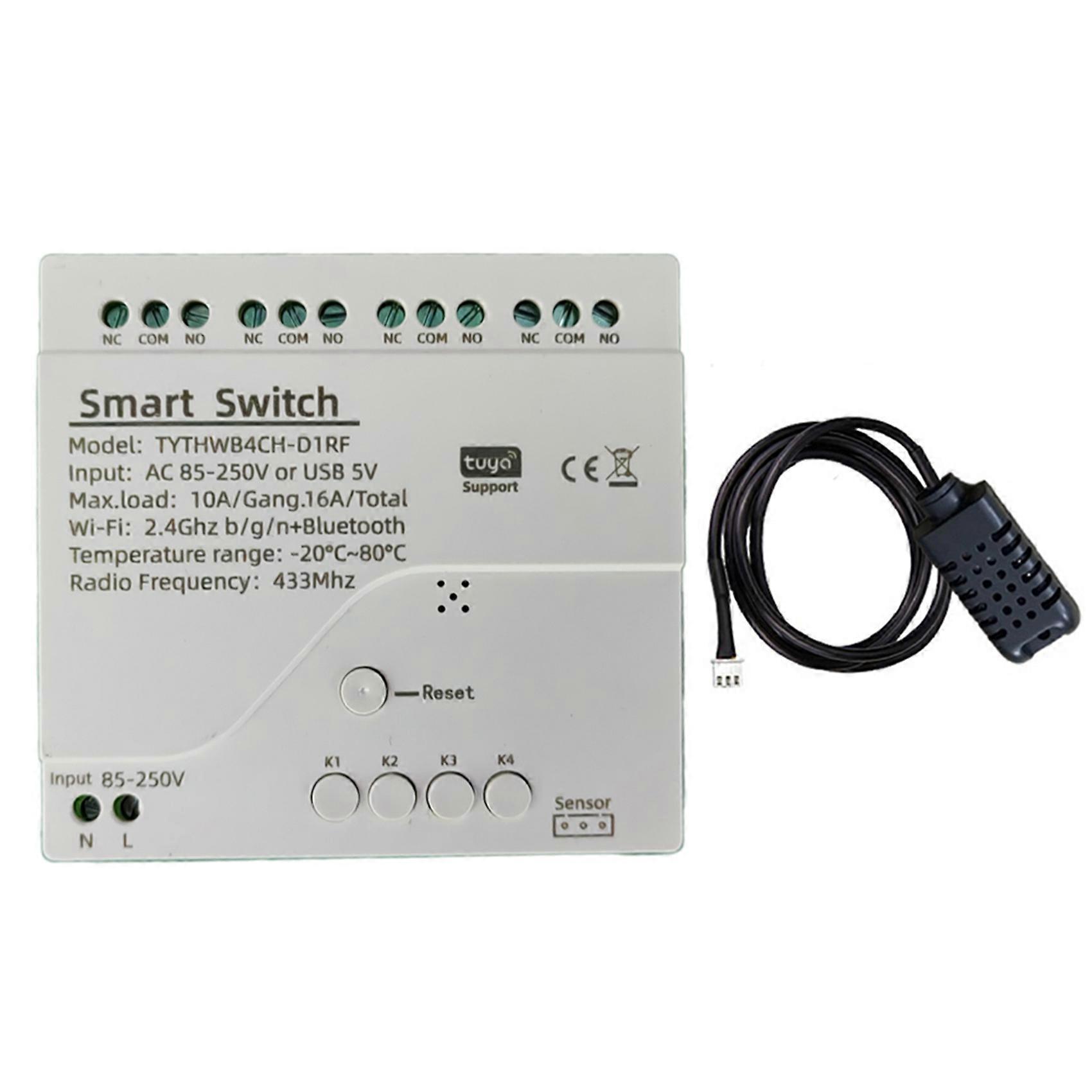 Tuya Zigbee WiFi 4 Channel Smart Switch C