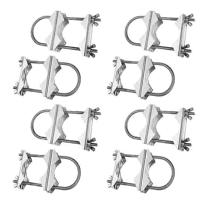 4X Double Antenna Mast Clamp V Jaw Block with U Bolts Heavy Duty Anti-Rust Mast to Mast Mount Bracke