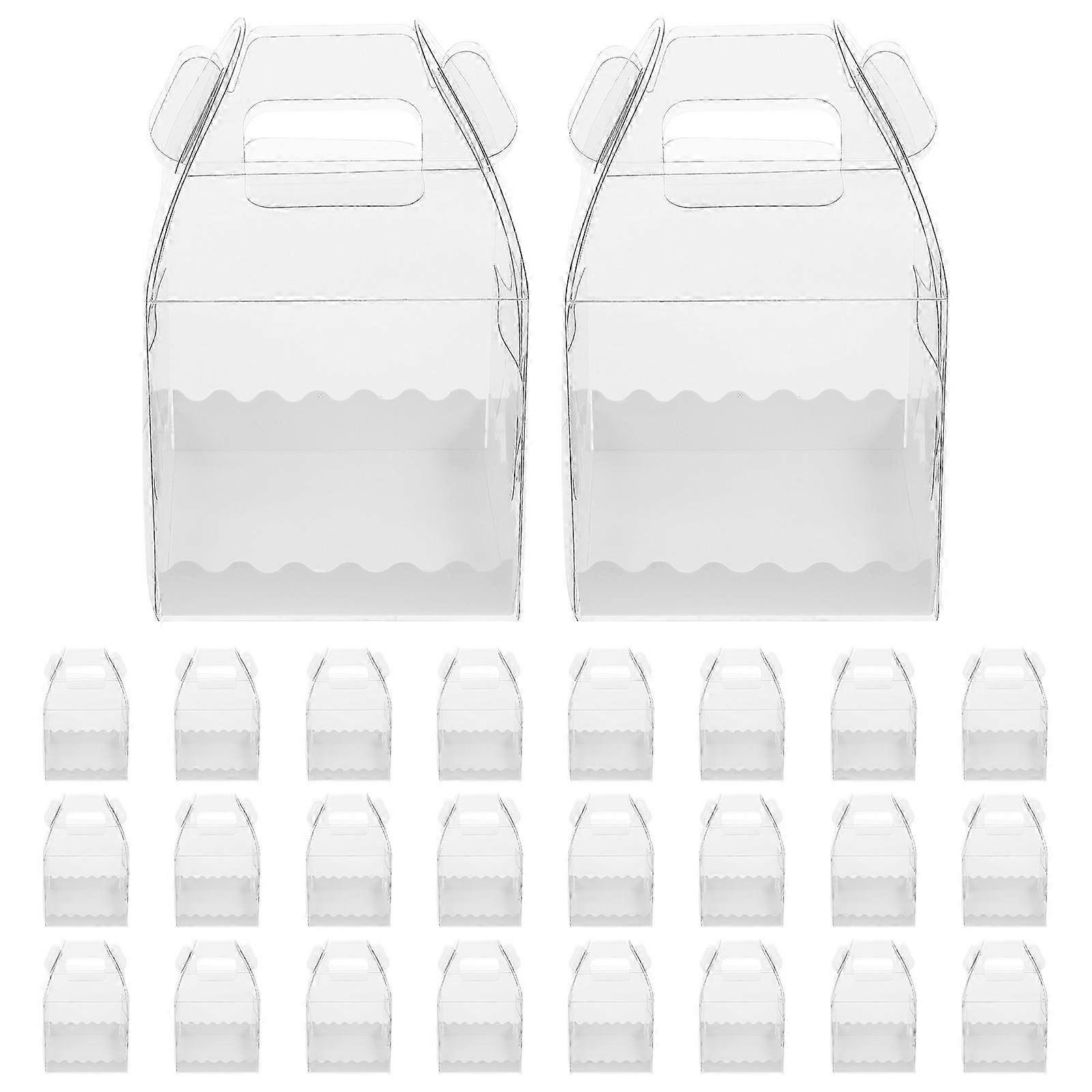 10Pcs Clear Cake Boxes Cake Boxes with Handles Portable Bakery Boxes Cake Wrapping Boxes