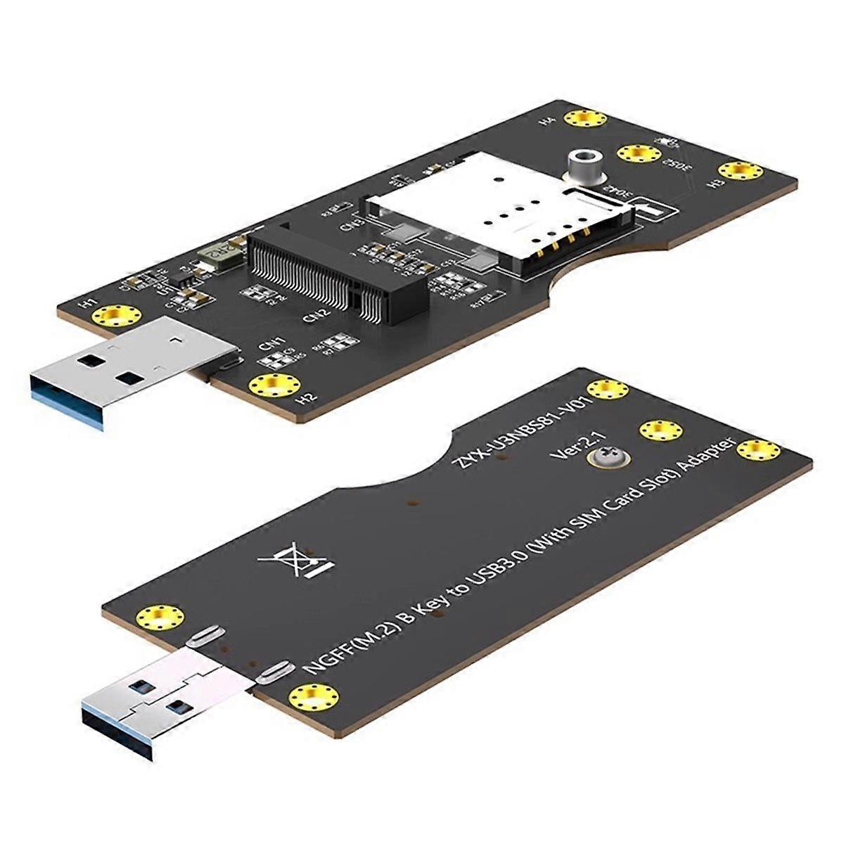 NGFF(M.2) to USB 3.0 Adapter with SIM 8pin Card Expend Kit Slot for 3G/4G/5G Module 3042/3052 Type NGFF(M.2) Key B Card