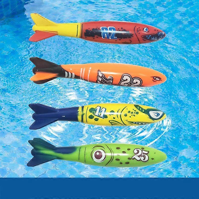 4Pcs/Set Diving Torpedo Underwater Swimming Pool Playing Toy Training Tool