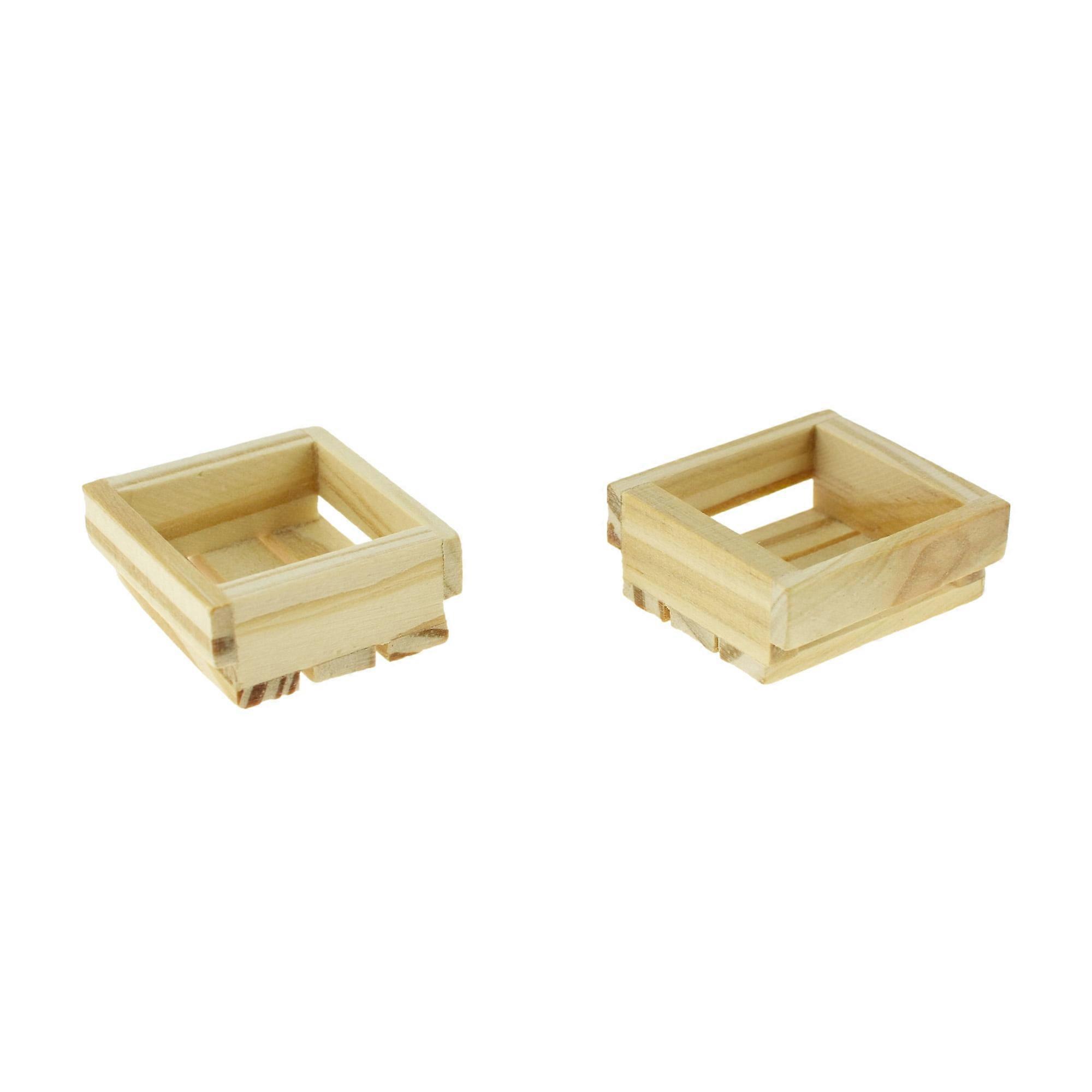 HOMEFORD ESC05 Wooden Craft Slatted Mini Crates, 1-1/2-inch, 2-count, Natural