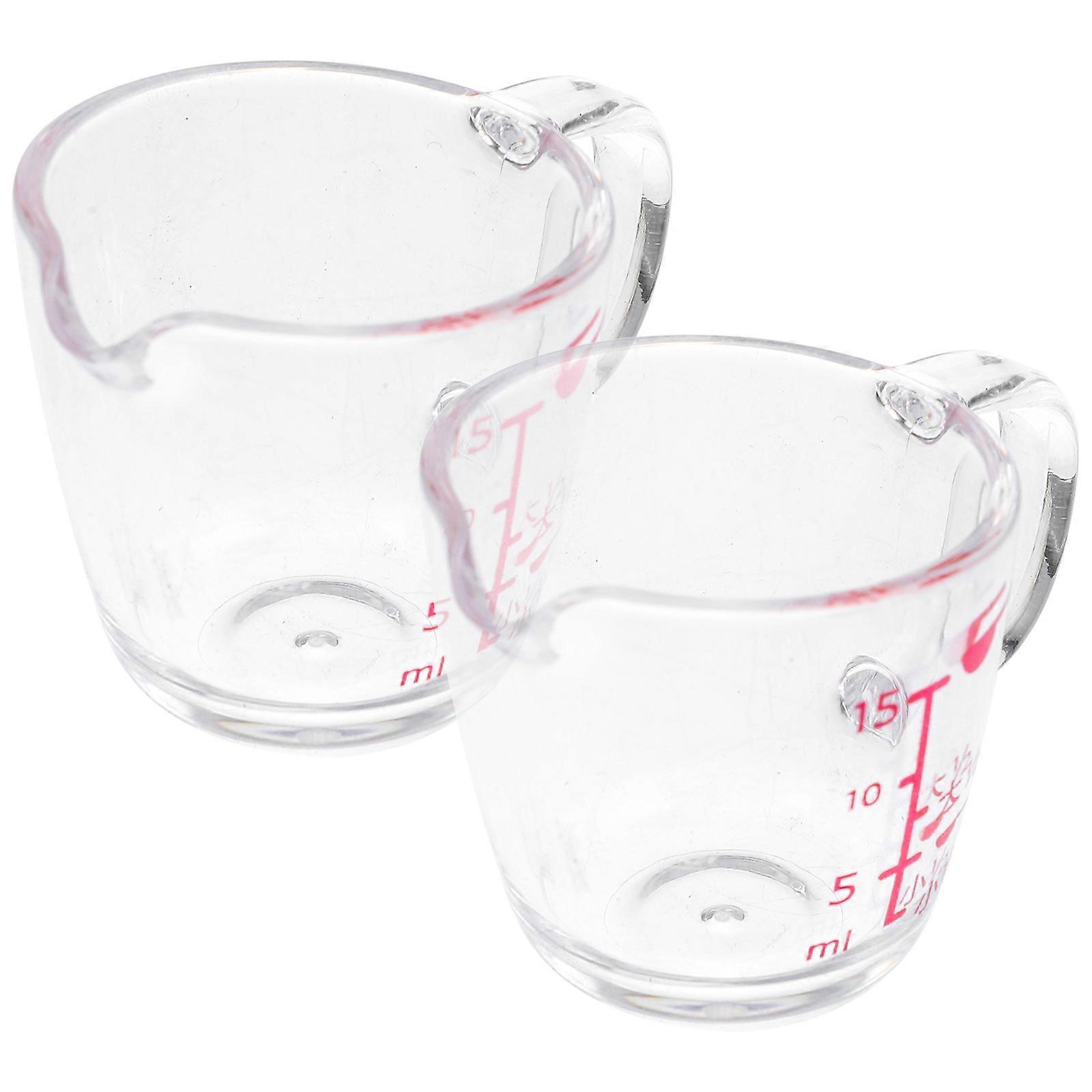 2pcs Measuring Cup with Scale Kitchen Graduated Cup Thickened Small Milk Cup