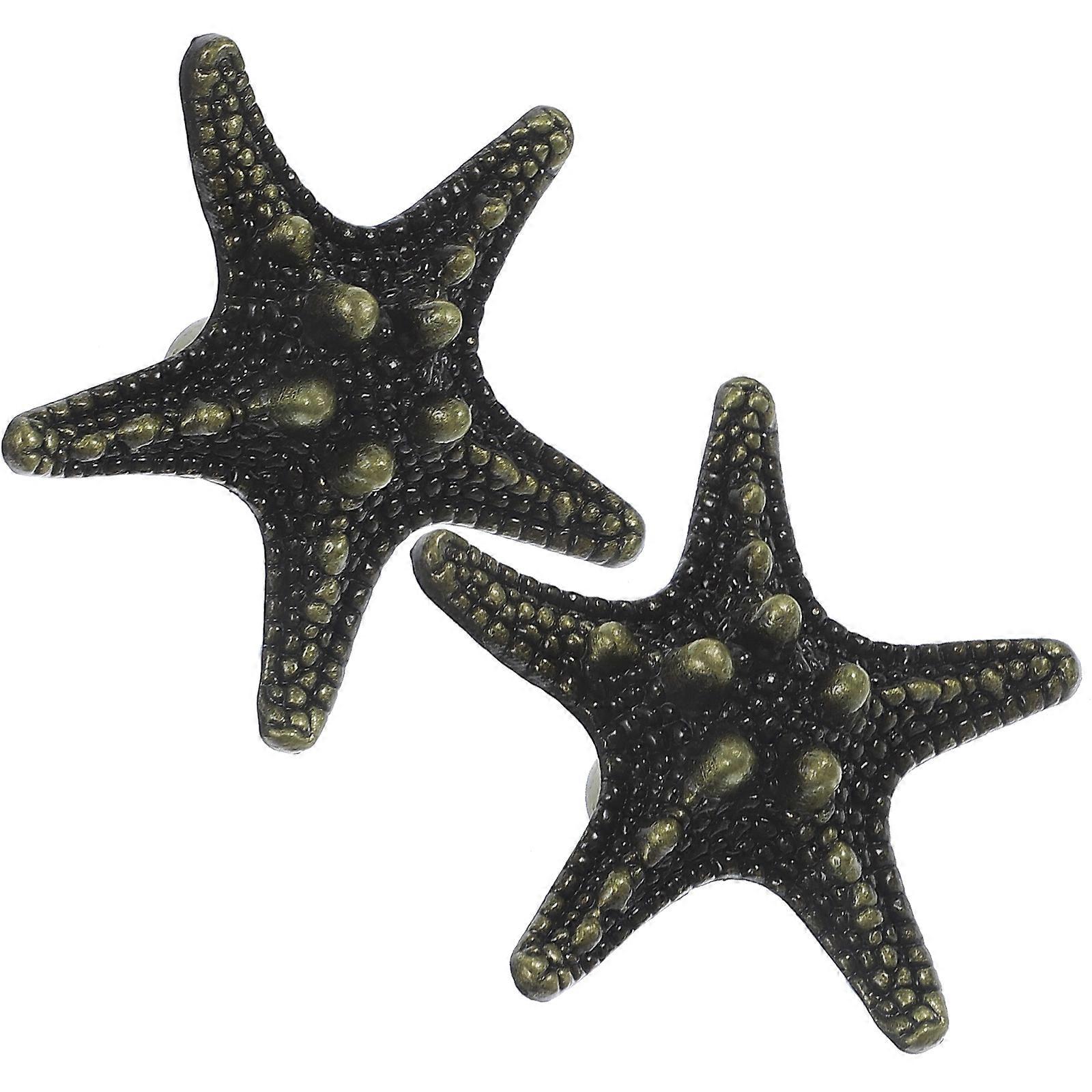 2pcs Sea Star Shaped Wardrobe Handle Knobs Manilla Cajón Knobs Puerta Knobs