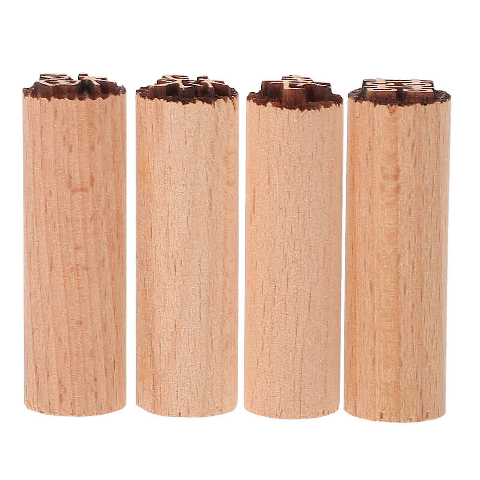 Conjunto de 4 Carimbos de Madeira para Bolos da Lua para Assar Bolos da Lua