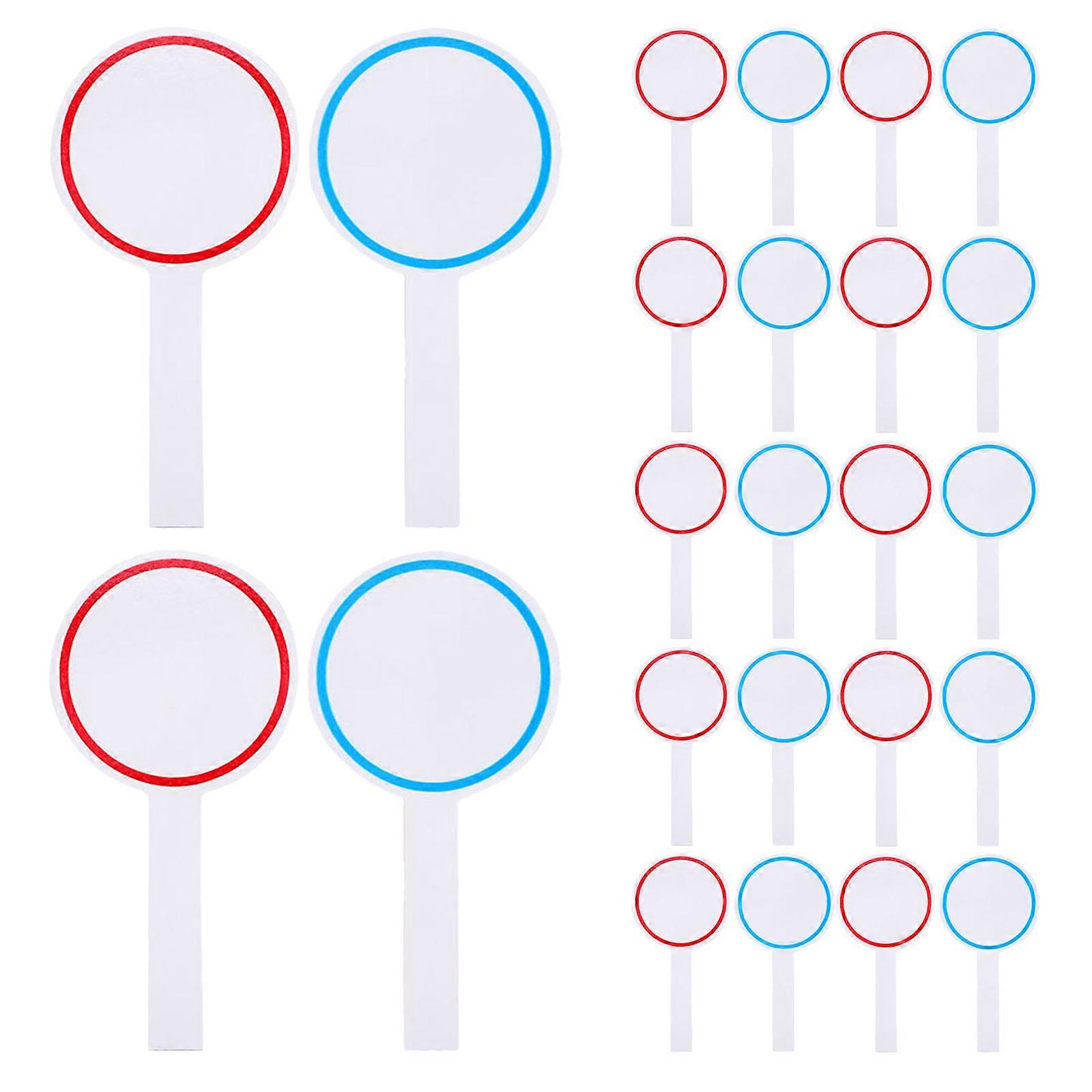 Dry Erase Answer Paddle Writable Scoreboards with Handle 24Pcs for Classroom Use