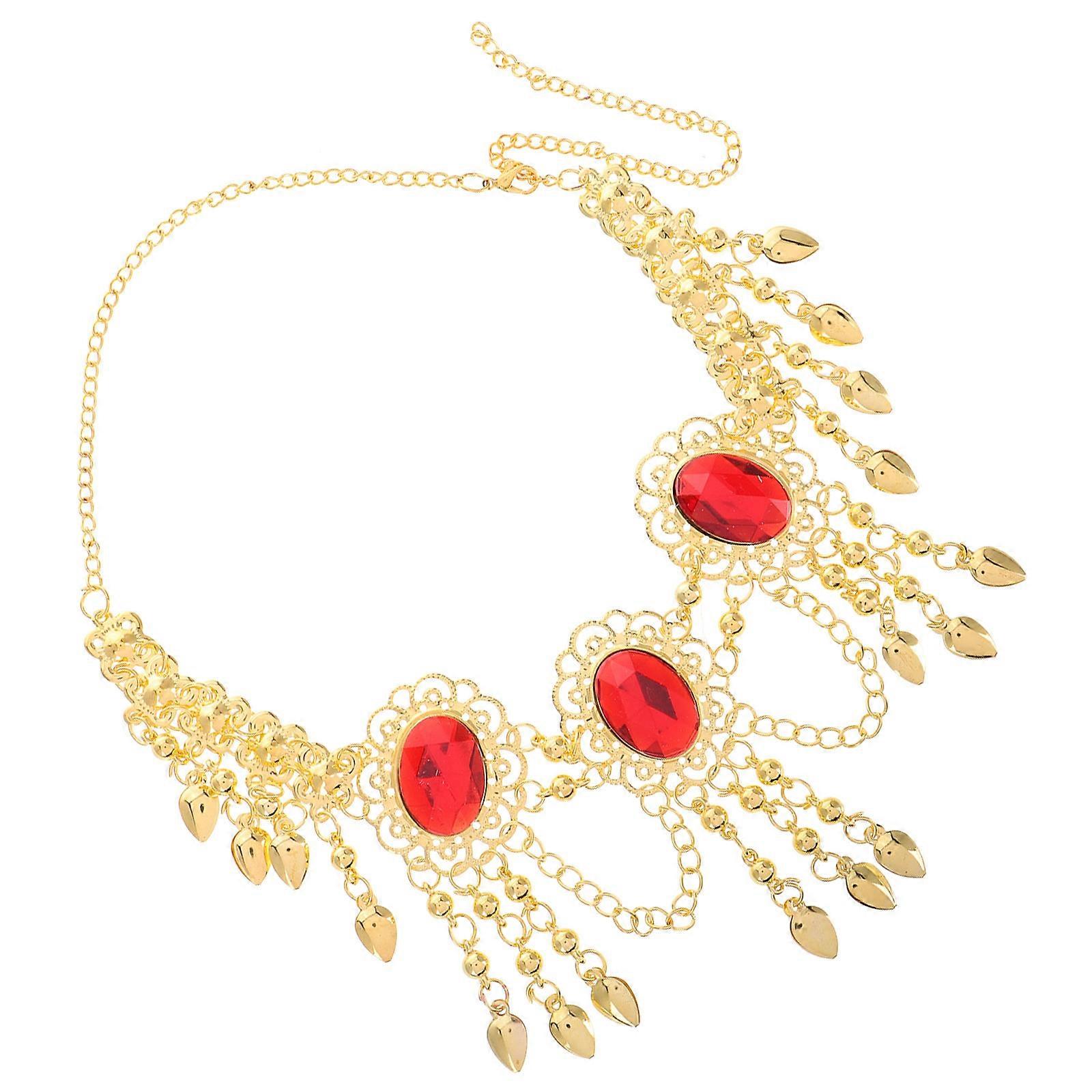 Red Belly Dancing Headpiece for Tribal Dance