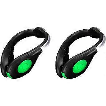 Shoe Clip Light Safety Clip Outdoor Sports Night Running Gear USB Charging Color Changing RGB Strobe and Steady Mode, Green