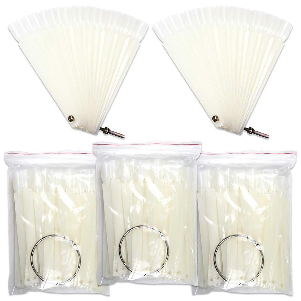 250 Nail Tips Display Fan Set with Durable Ring Holders for Accurate Nail Color Swatch Chart