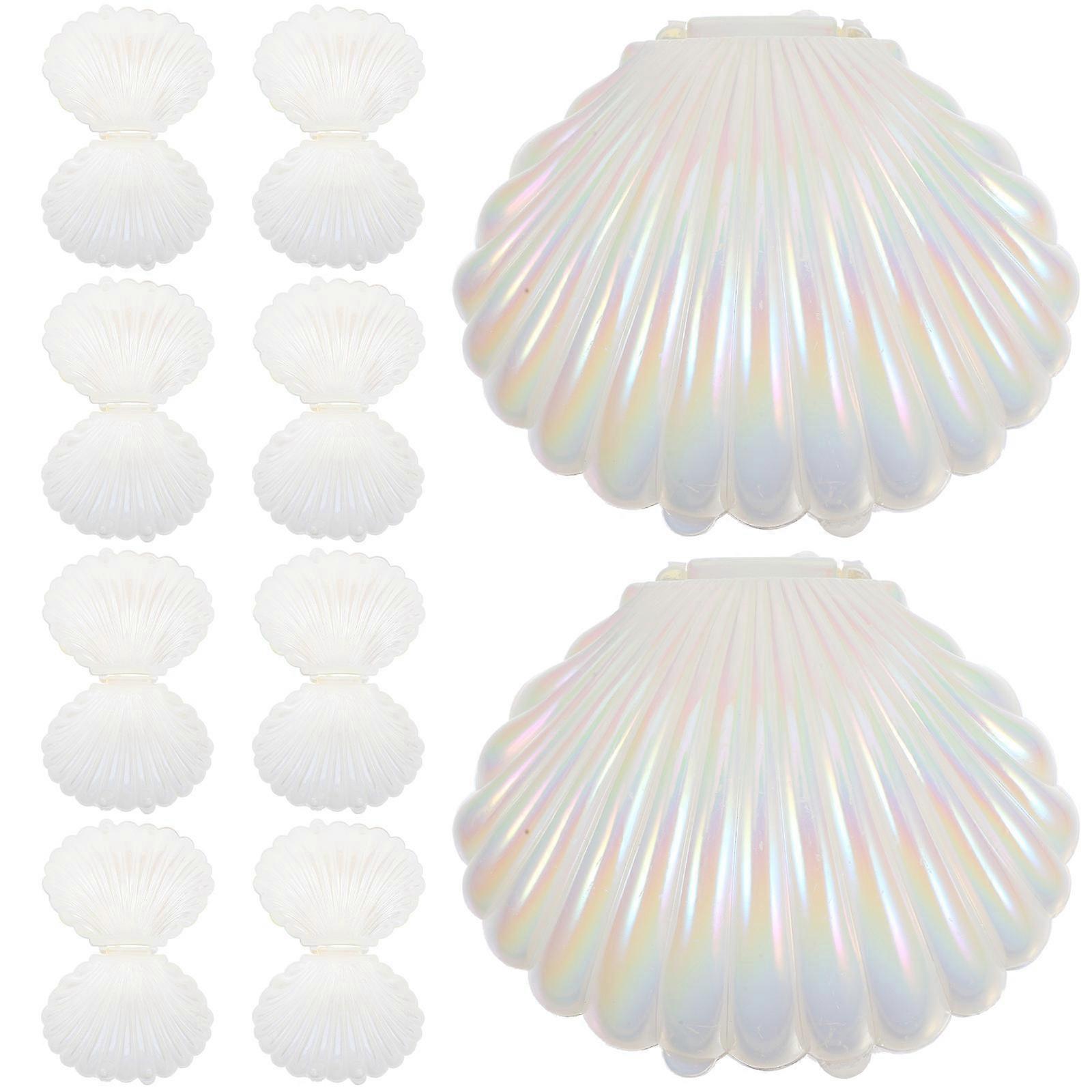 White Shell Candy Storage Box for Wedding Favors 10Pcs Pack