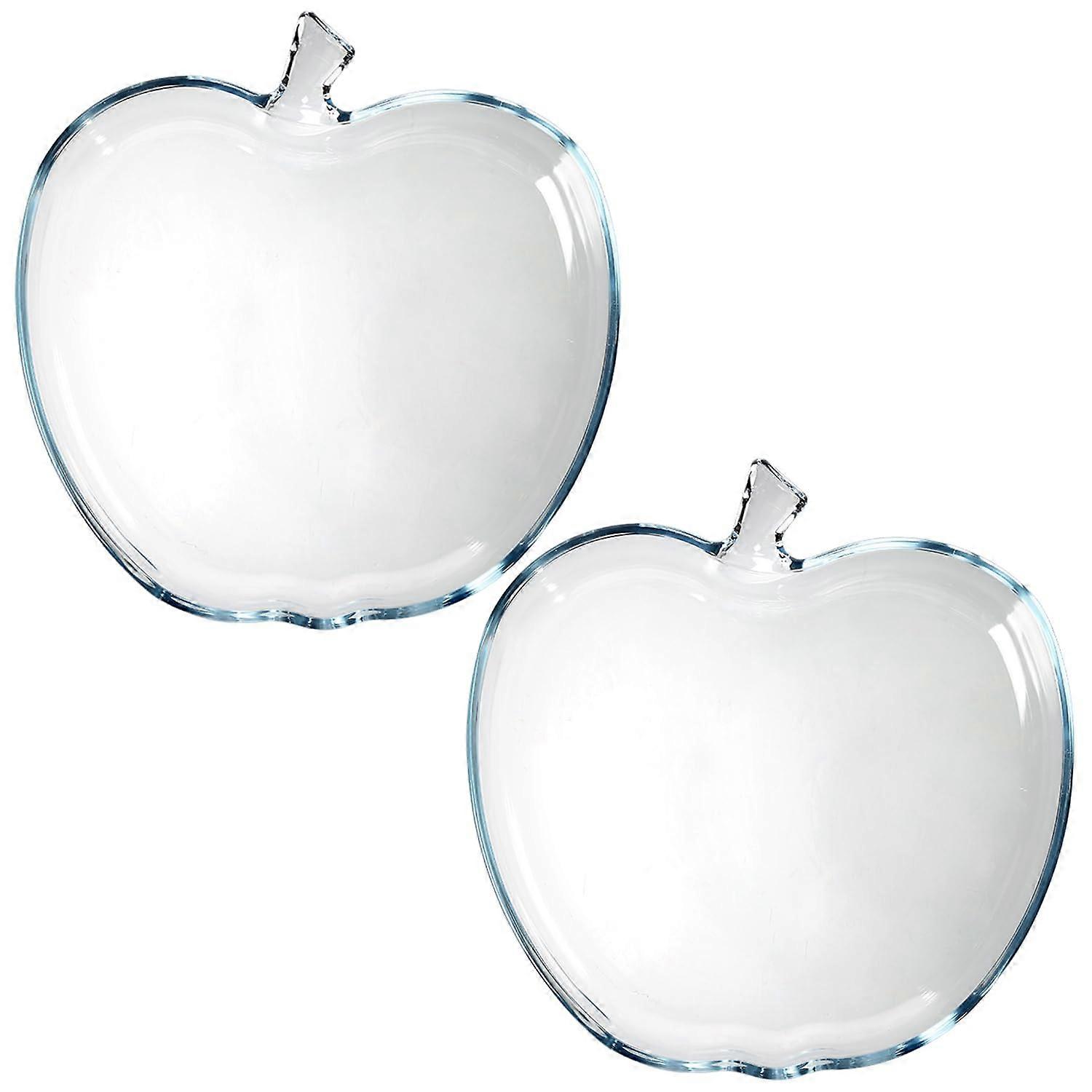 9 Inch Clear Glass Salad Plates Set of 2, Tempered Dinnerware, Microwave Safe and Chip Resistant