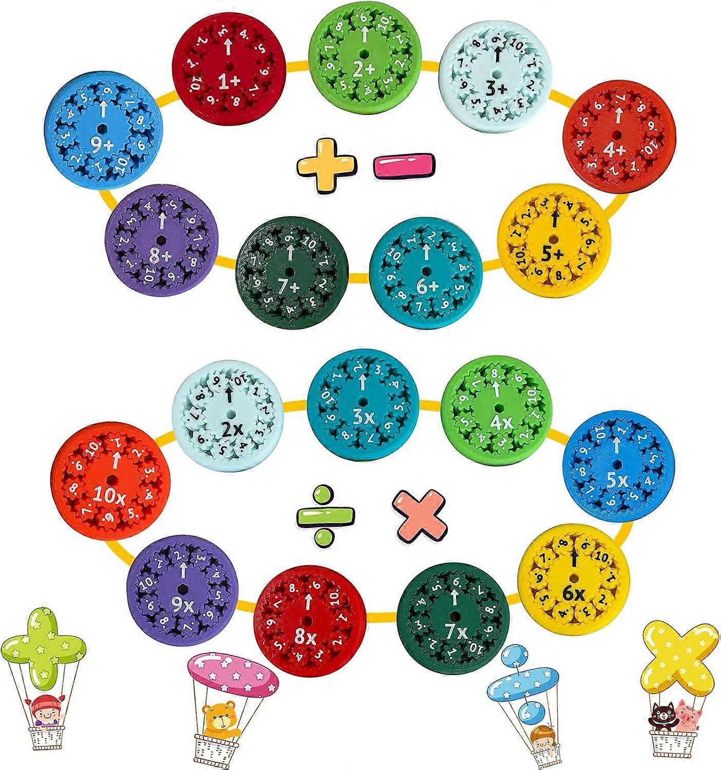 Math Fidget Spinner Number Round Math Fidget Spinner for Children Learn Addition Subtraction Multiplication Division 18PCS