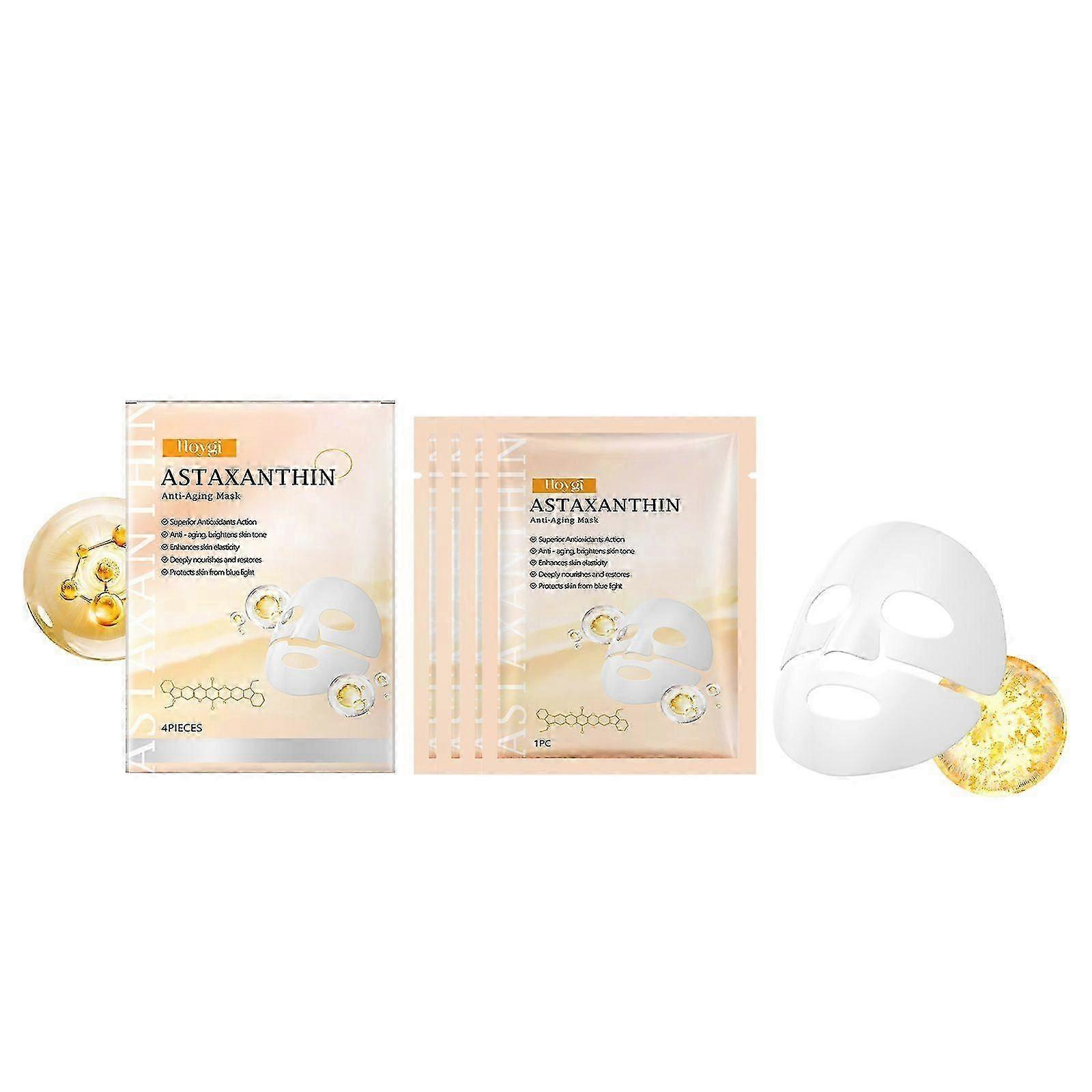 Astaxanthin Anti-Aging Facial Mask Set  Hydrating, Firming & Skin Elasticity Boost (4 Pieces)