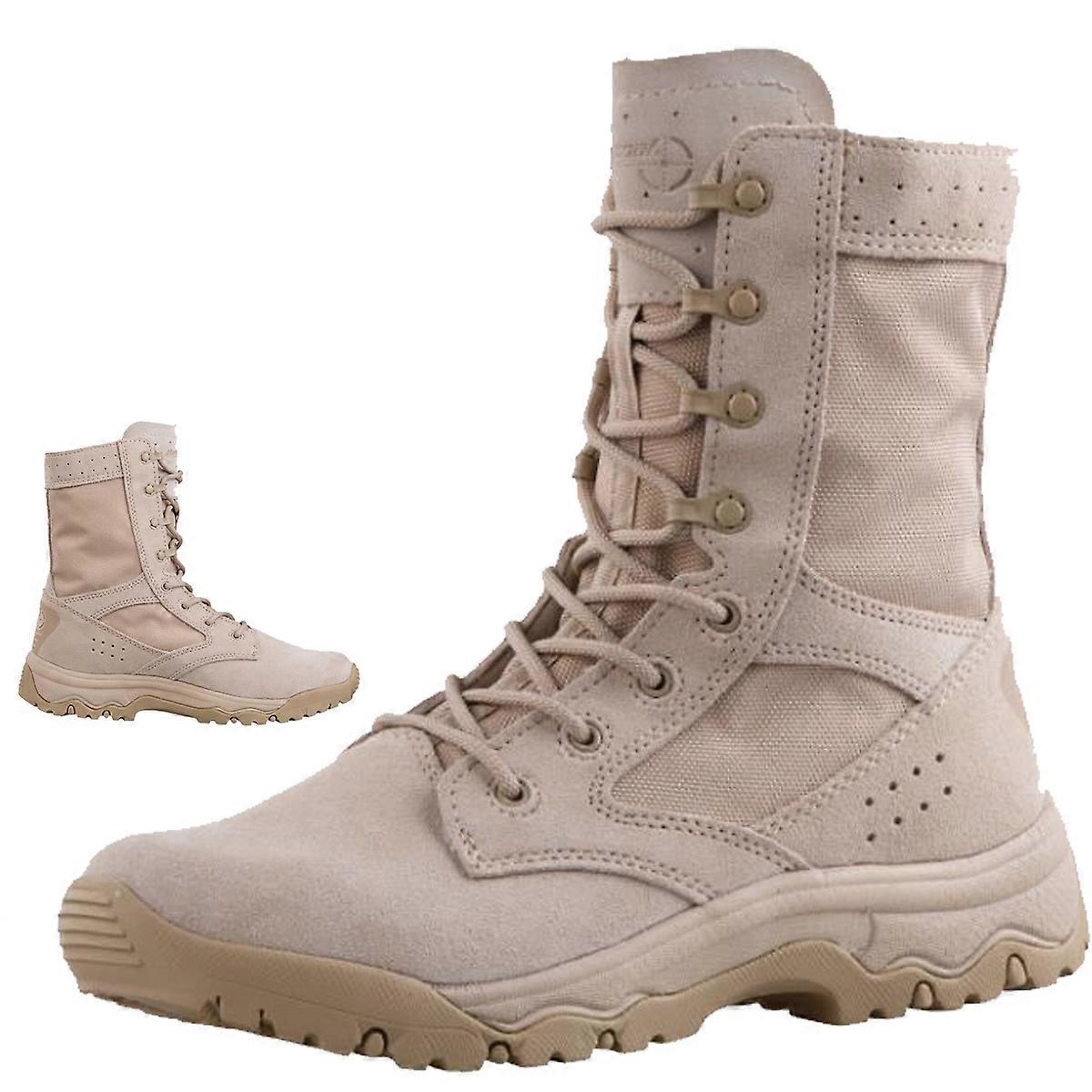 Hanagal Men's Sand Proof Military Desert Boots,Women‘s Leather Lightweight Tactical Army Combat Boots for Hunting Jungle Hiking