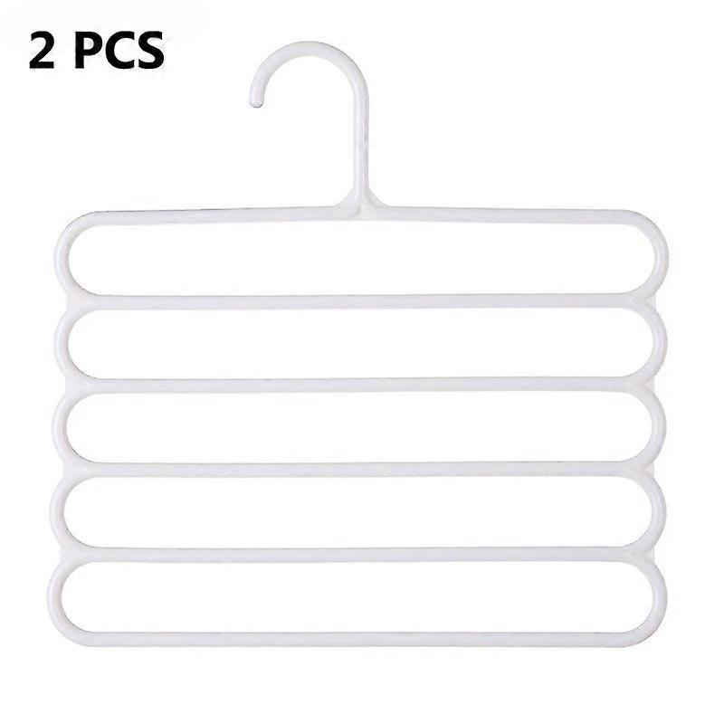 2/4Pcs Pants Rack Multifunctional Household Saving Space Multi Layer Trousers Hanger Pants Closet Color Clothes Peg 5 Layers