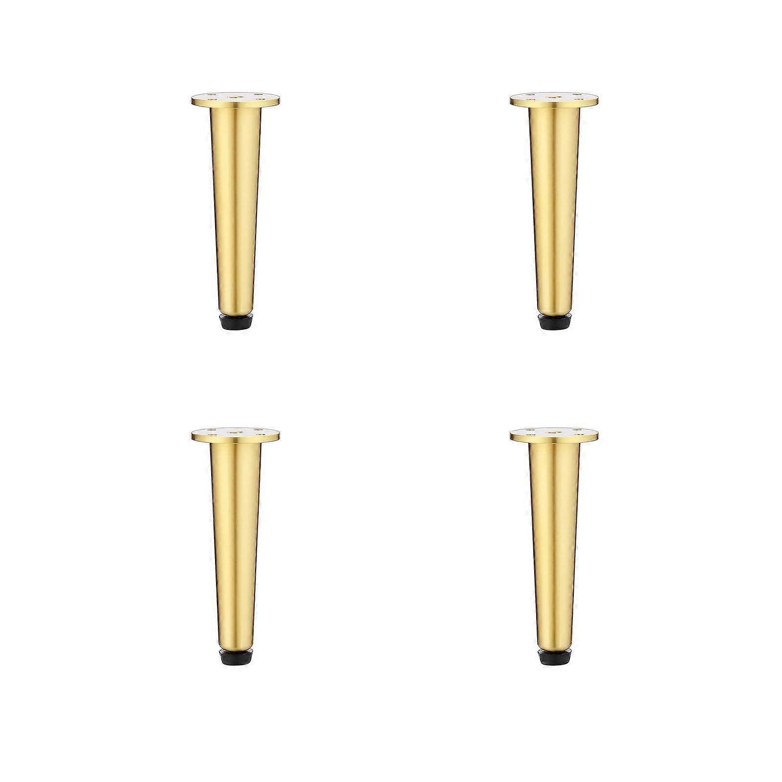 4 Pack Solid Brass Adjustable Furniture Legs with Rubber Pads for Tables Sofas Cabinets Beds 13cm