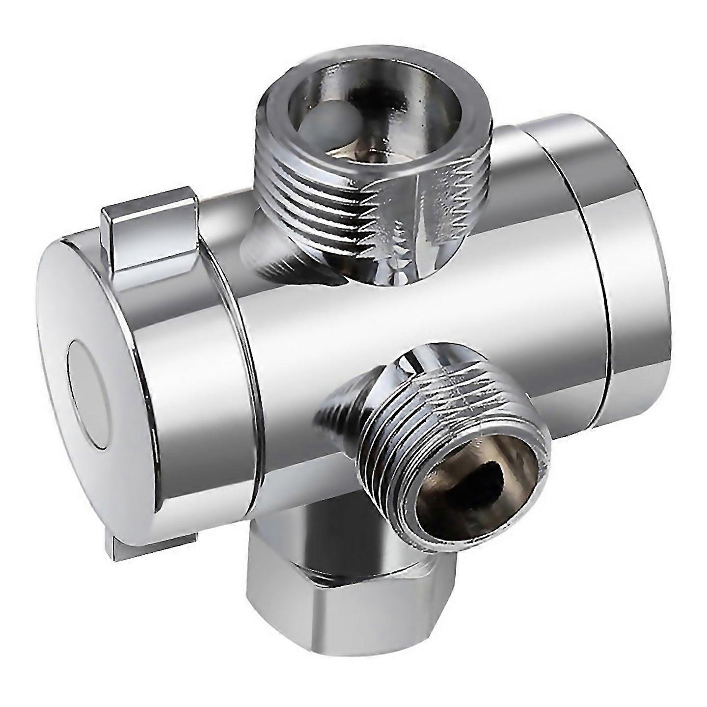For Abs Chrome 3 Way Diverter Hose Fitting T Shape Adapter Connector