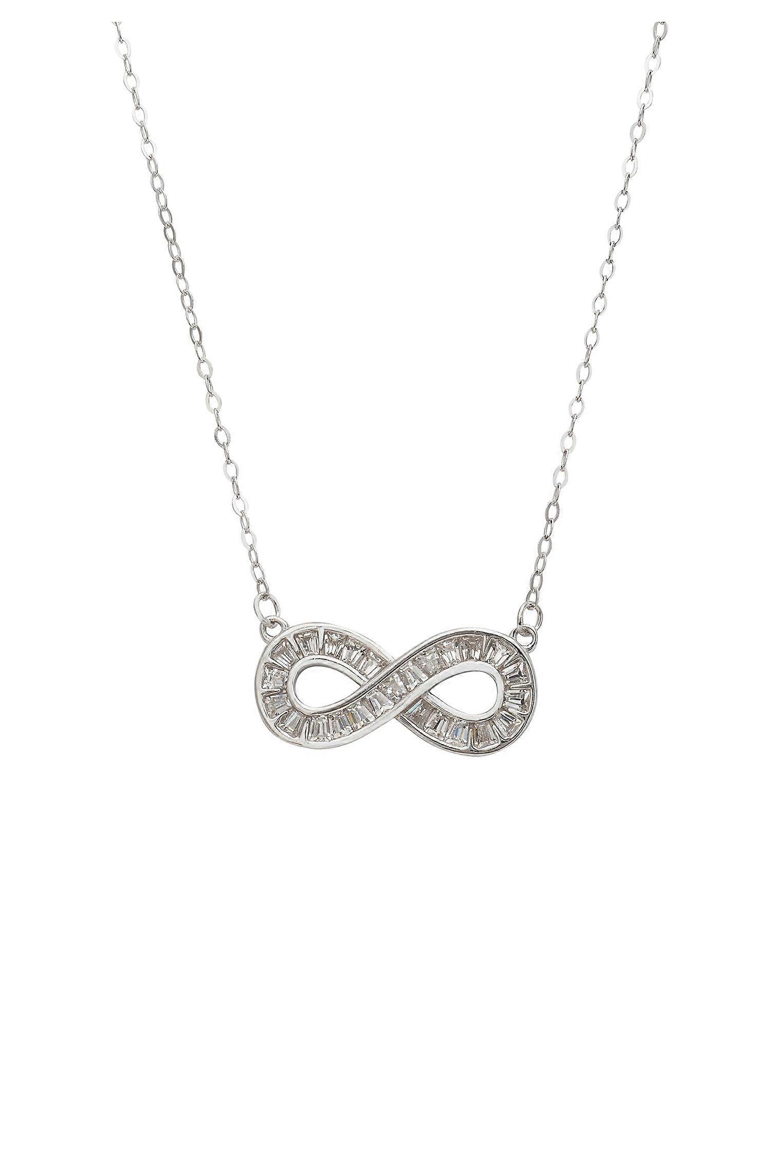 Infinity Baguette Necklace Silver
