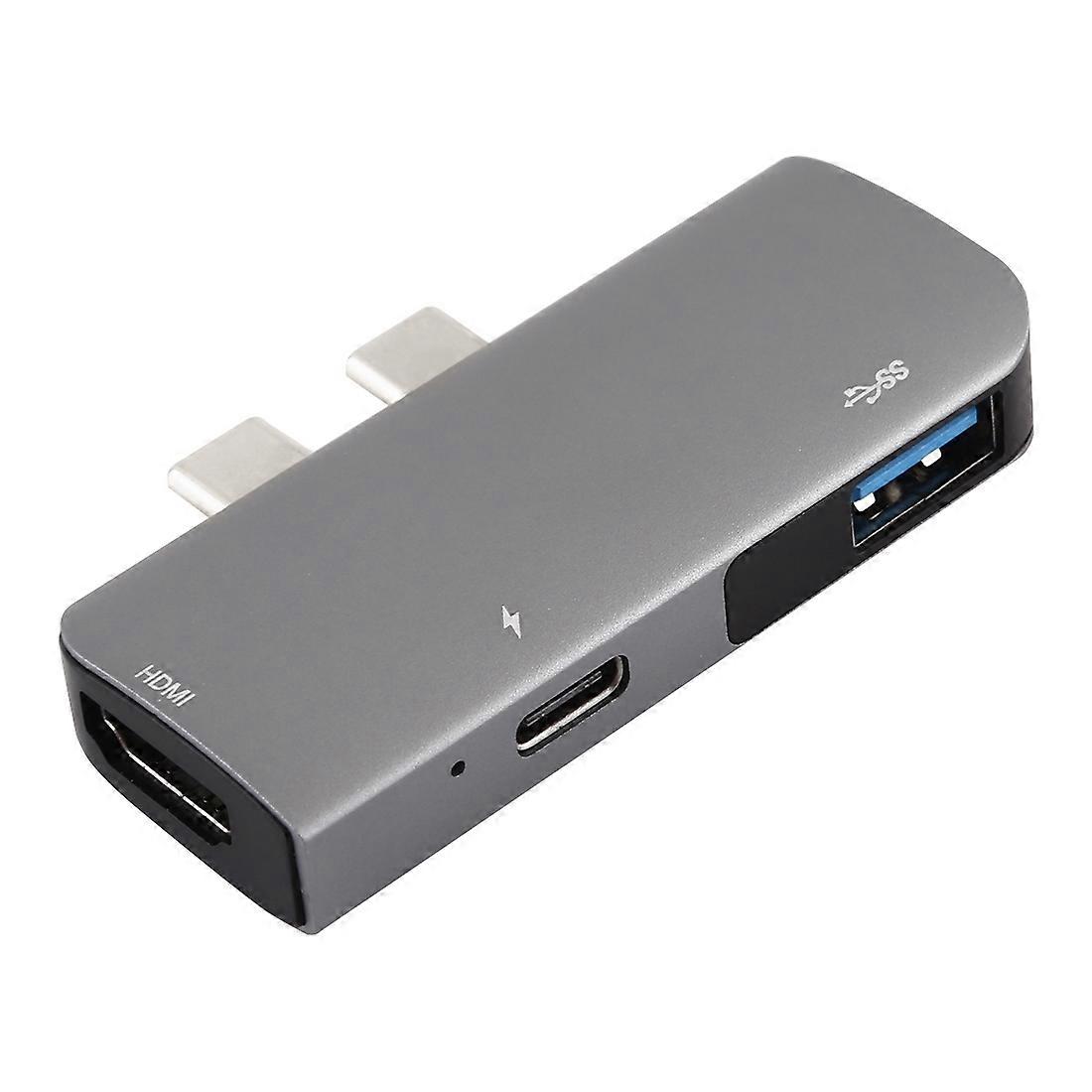Double Type-C to PD+USB3.0+HDMI Multi-functional USB Hub Docking Station