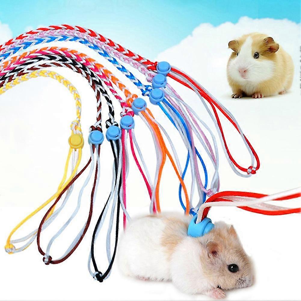 1.4/2m Small Pet Hamster Rabbit Adjustable Traction Rope Walking Collar Leash