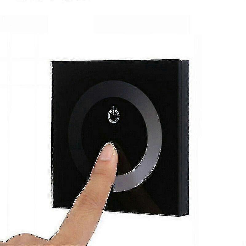 Dc 12v-24v Touch Panel Led Lights Dimmer Smart Controller Wall Mounted Switch(color:black) 25-26s