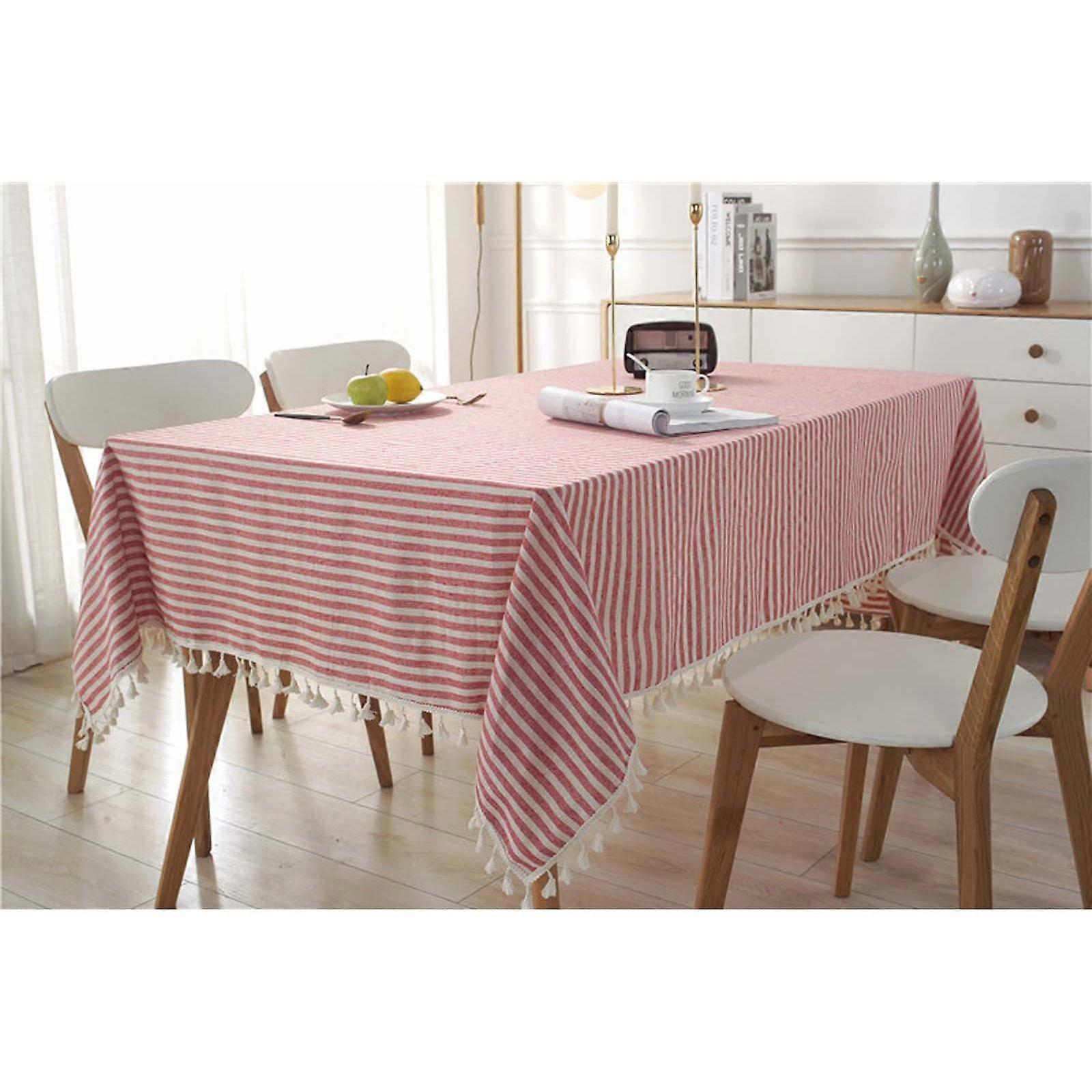 Simple striped tablecloth, rectangular tablecloth for coffee table-20152