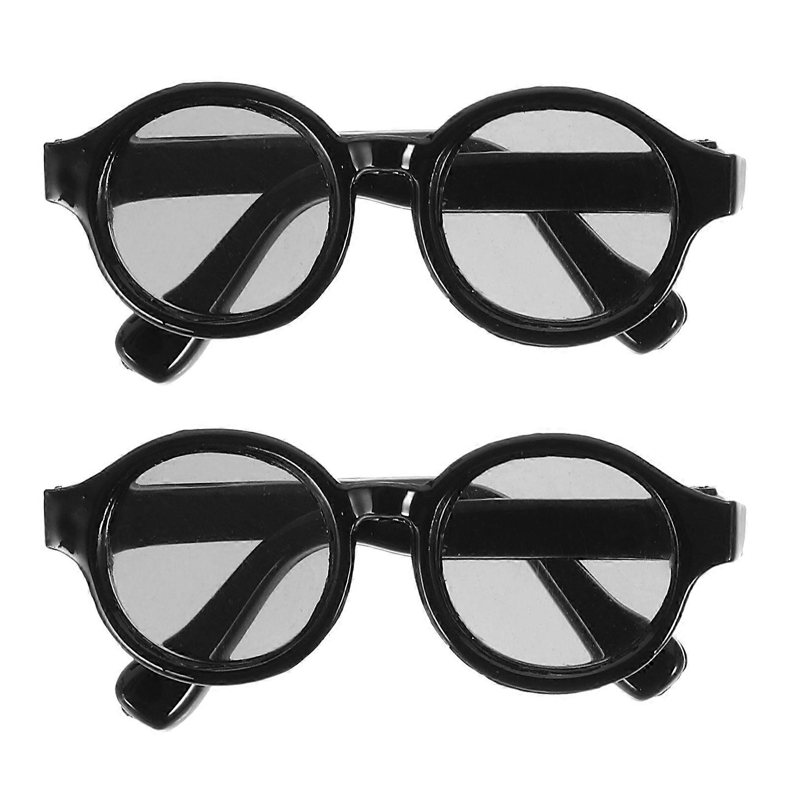 Mini Eyeglasses for Doll Plastic Eyewear Accessories for 2Pairs