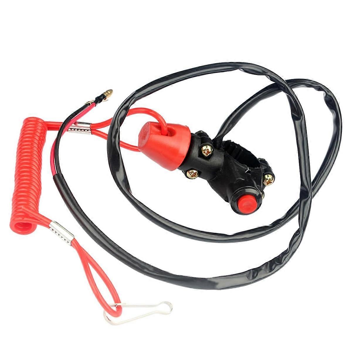 Motorcycle ATV Tether Lanyard Emergency Stop Engine Switch Push Button Universal Parts