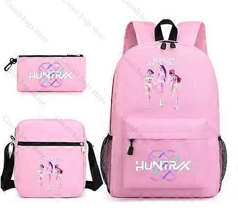 Kpop Witch Hunter Printed Student Schoolbag, Backpack, Single-Shoulder Pen Case Three-Piece Set