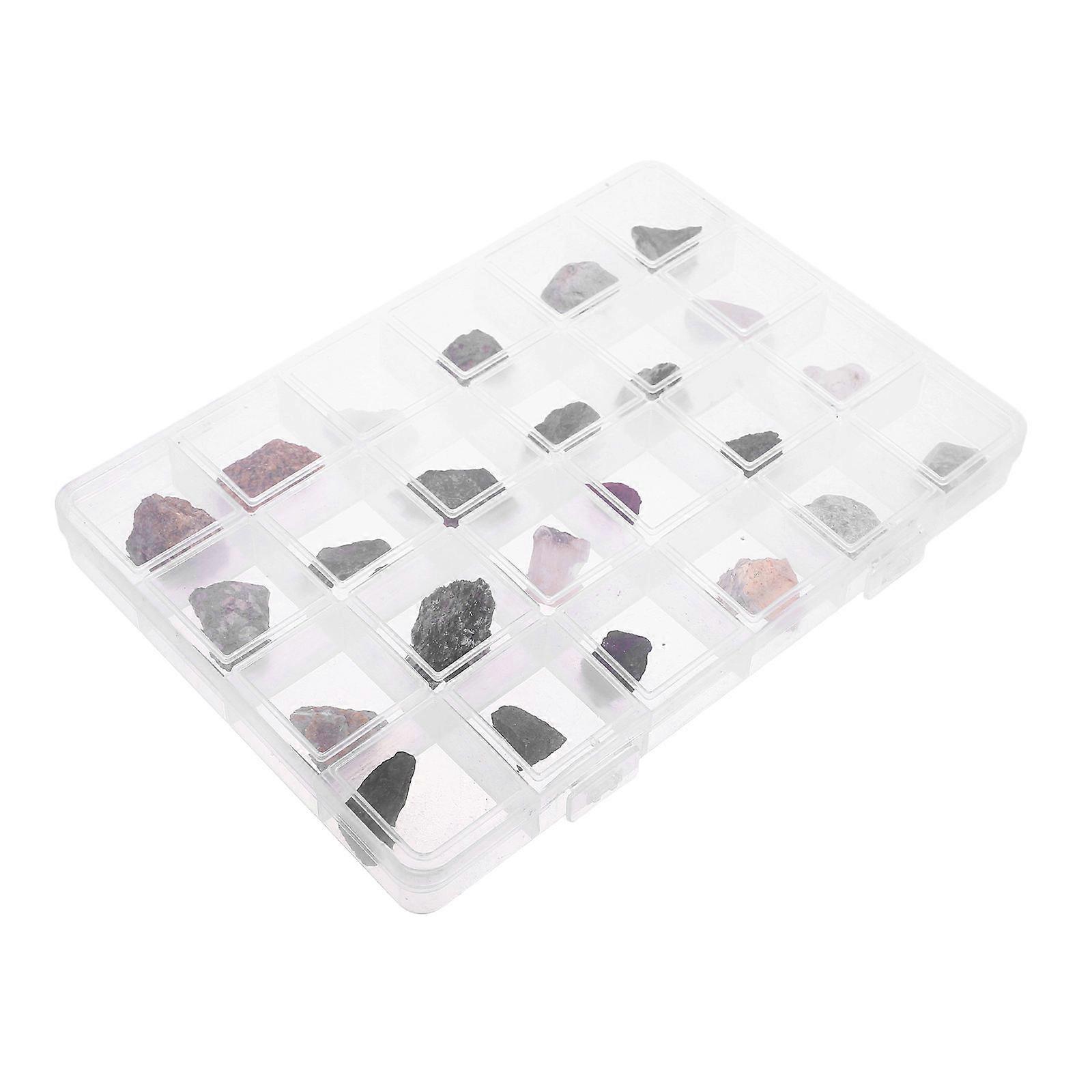 Mineral Stone Collection Box for Learning and Science 24Pcs Set