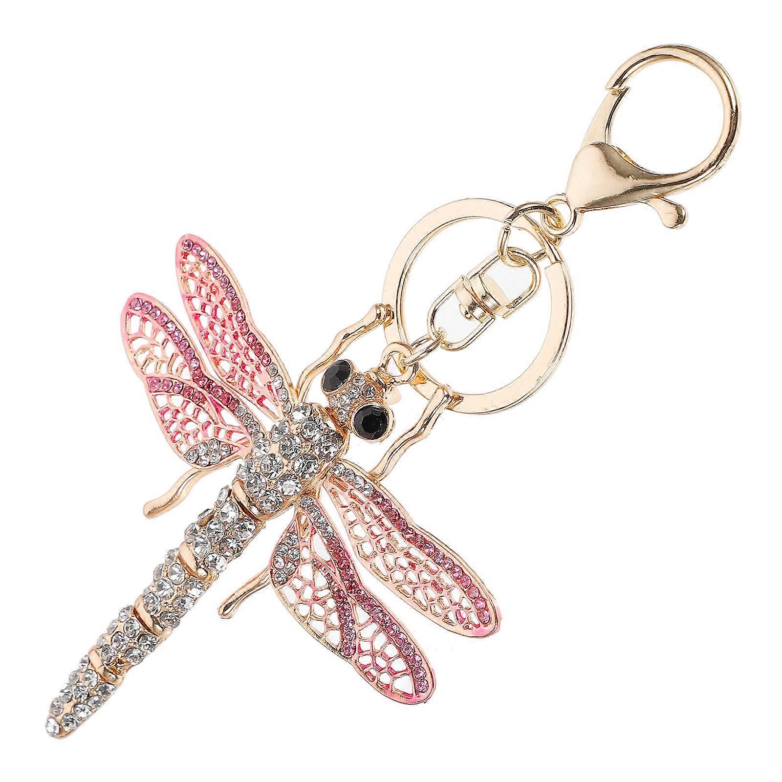 Dragonfly Design Key Chain Pendant for Decoration 3Pcs Creative Gradient Colors