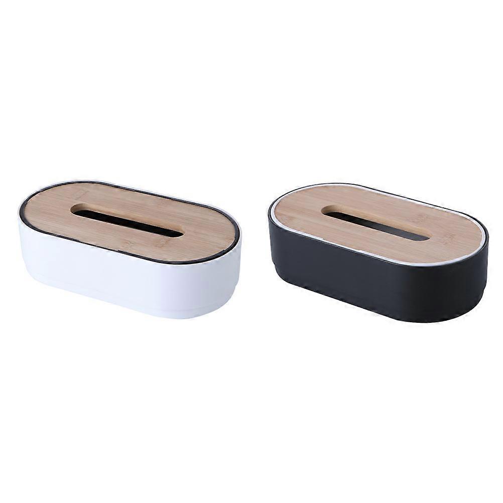 Napkin Holder Bamboo Tissue Boxes for Storage Use 2Pcs Pack