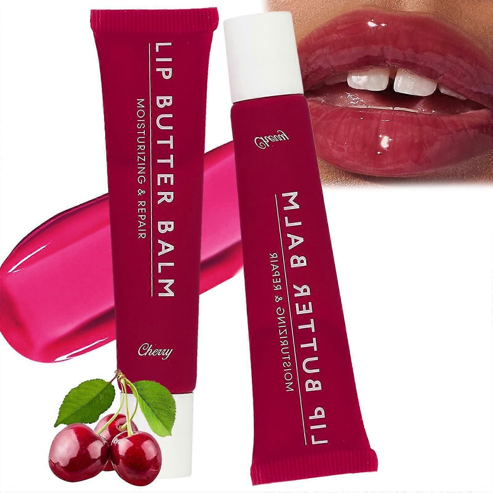 Lip Balm and Lip Butter Cherry Duo for Deep Hydration, Overnight , Smooth Soft Lips 2pcs