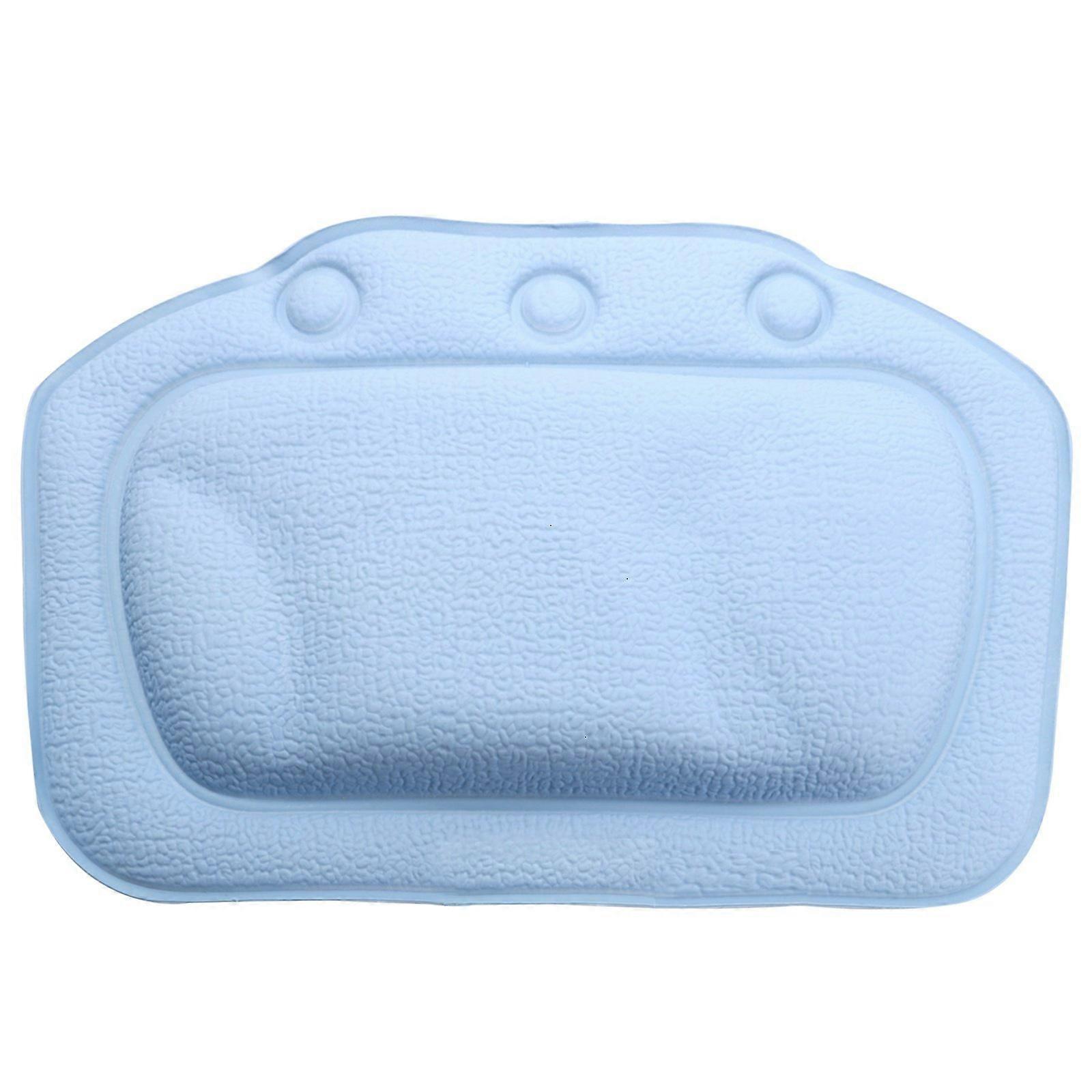 Bathtub Pillow with Suction Cups for Ergonomic Neck Support Blue Spa Cushion