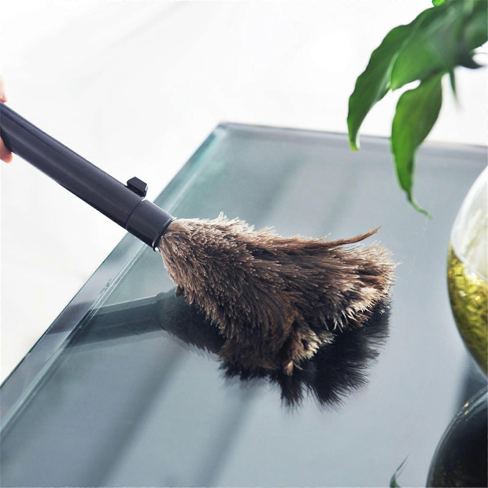 Multifunction Feather Duster Retractable Household Cleaning Tools Plastic Handle Thickened Anti-static Car Removal Sweeper