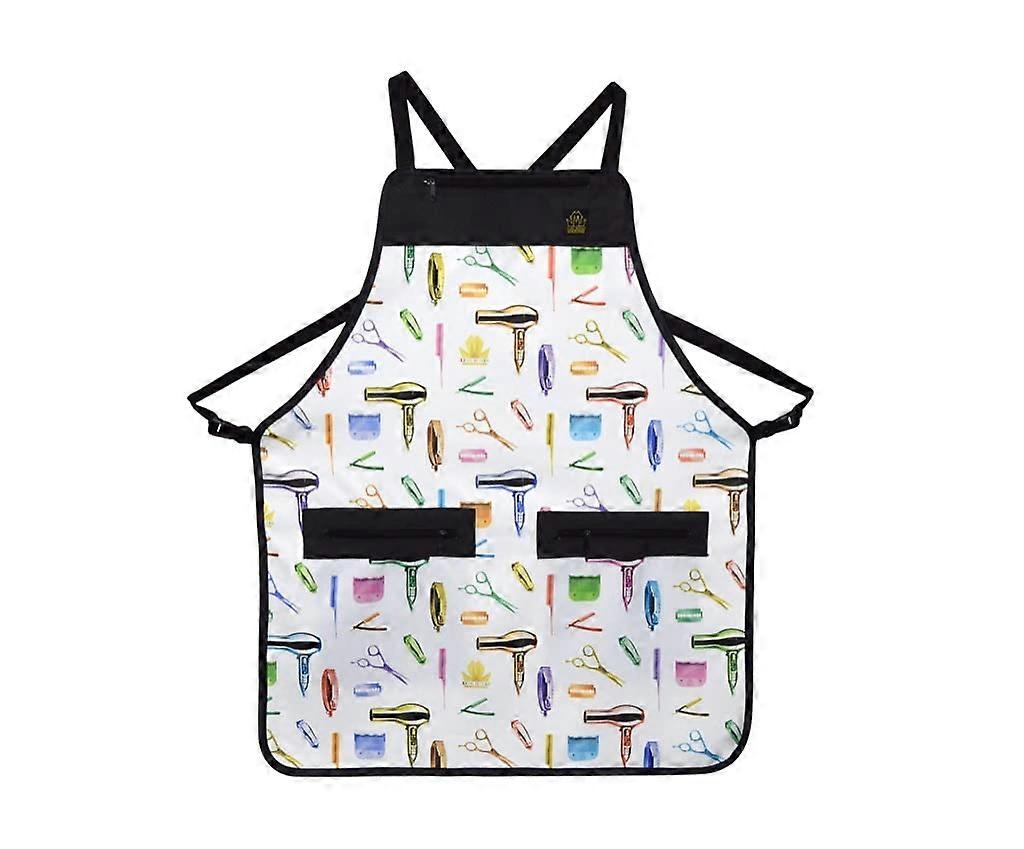 Waterproof Barber Apron with Adjustable Crossback Straps and Multiple Utility Pockets for Salons