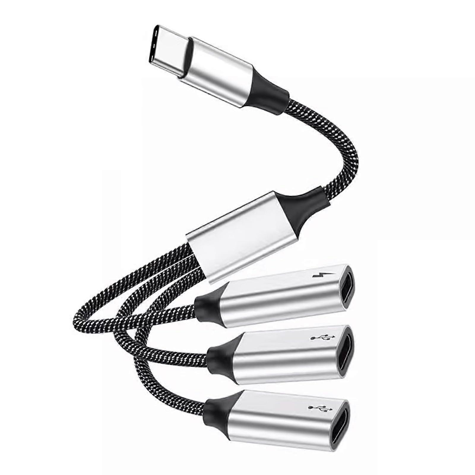 USB C Hub 3 in 1 Adapter with 60W Fast Charging, Speed Data Transfer, MultiDevice Compatibility