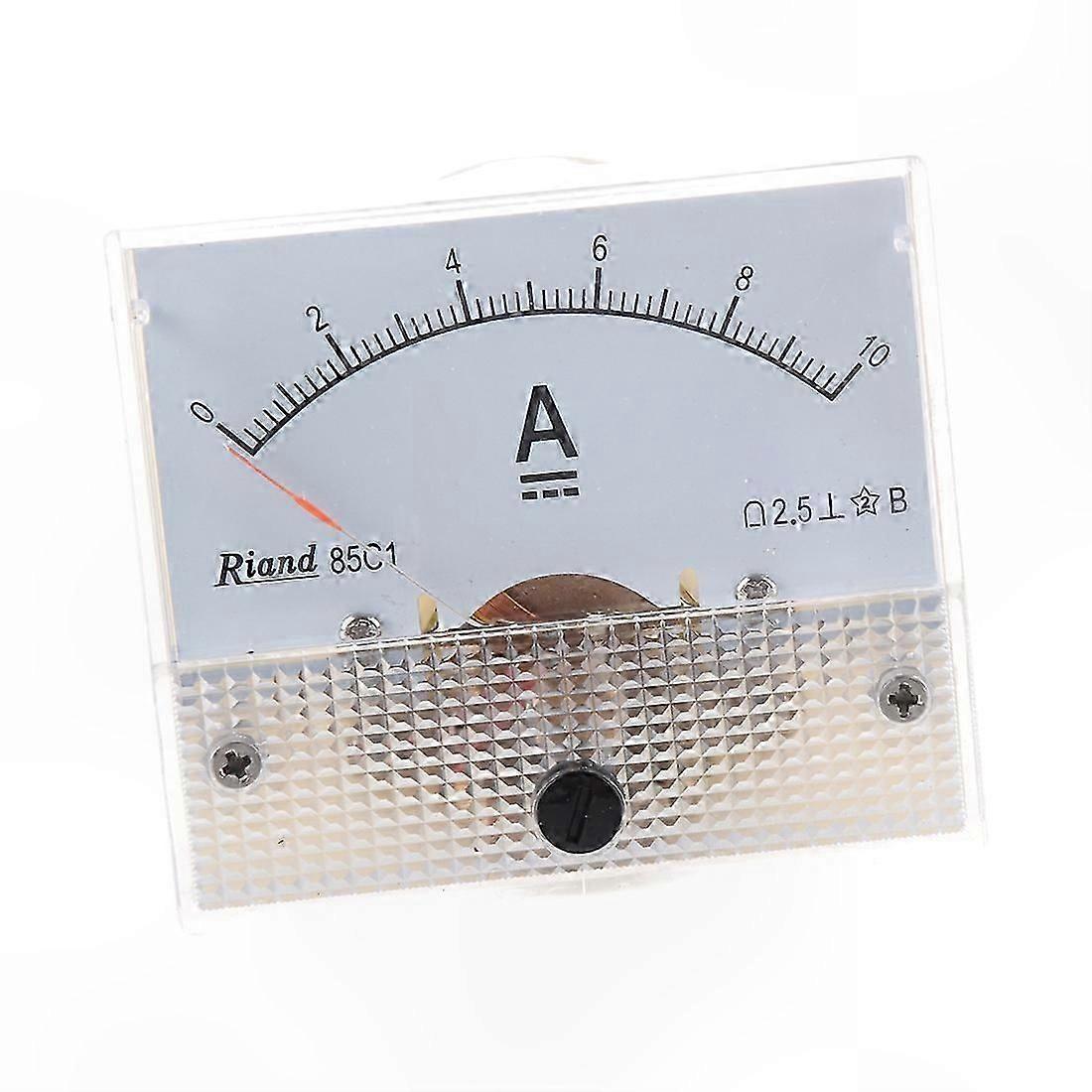 DC 0-10A Analog Panel Ammeter Gauge Rectangle Design