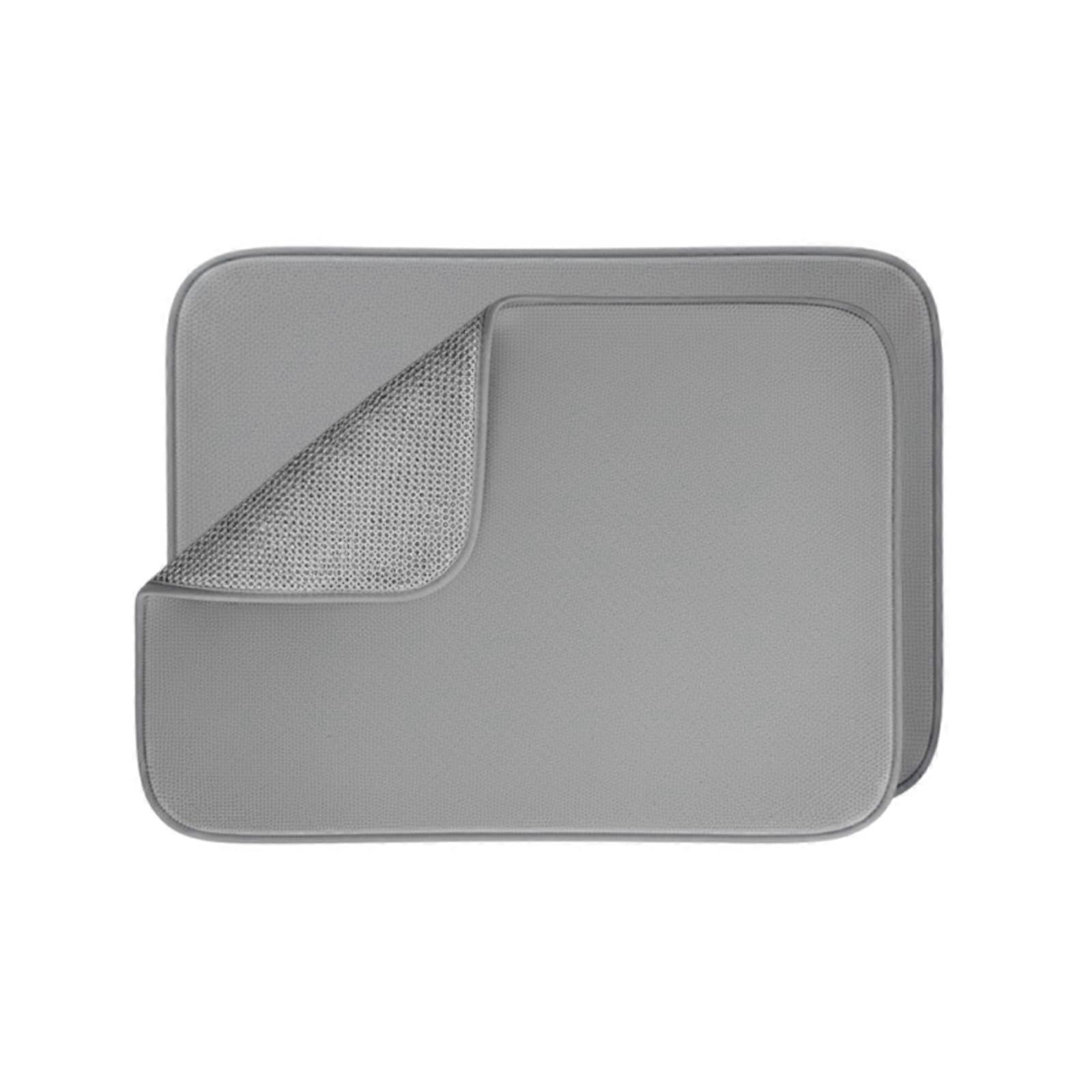 Dish Drying Mat 16 x 18 Inch 2 Pack Super Absorbent Microfiber for Kitchen Counter and Sink Quick Dry