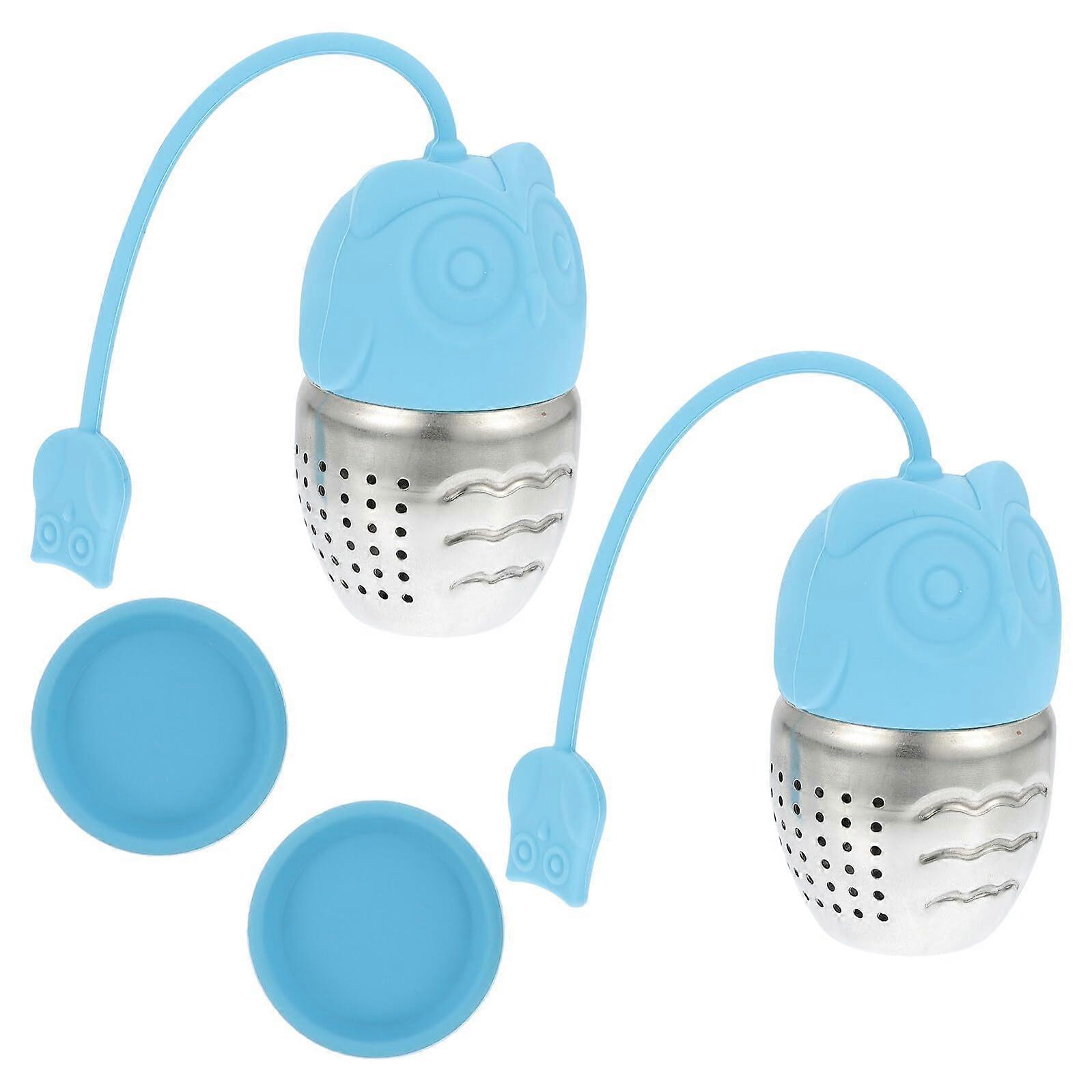 2pcs Reusable Silicone Tea Infuser Strainers for Loose Leaf Tea with Fine Mesh and Stand Base
